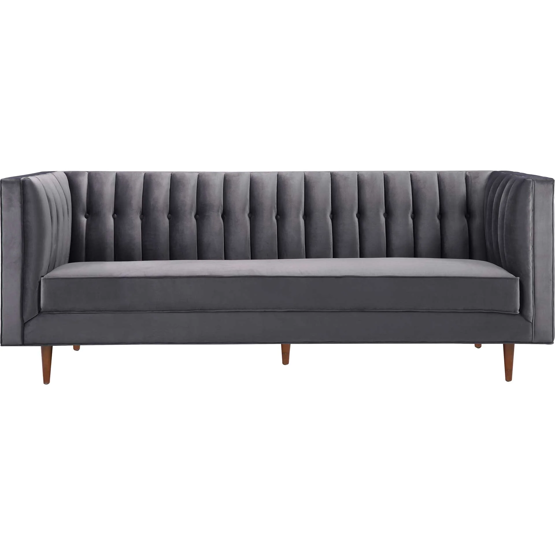Sebesi Velvet Sofa Gray - Image 2