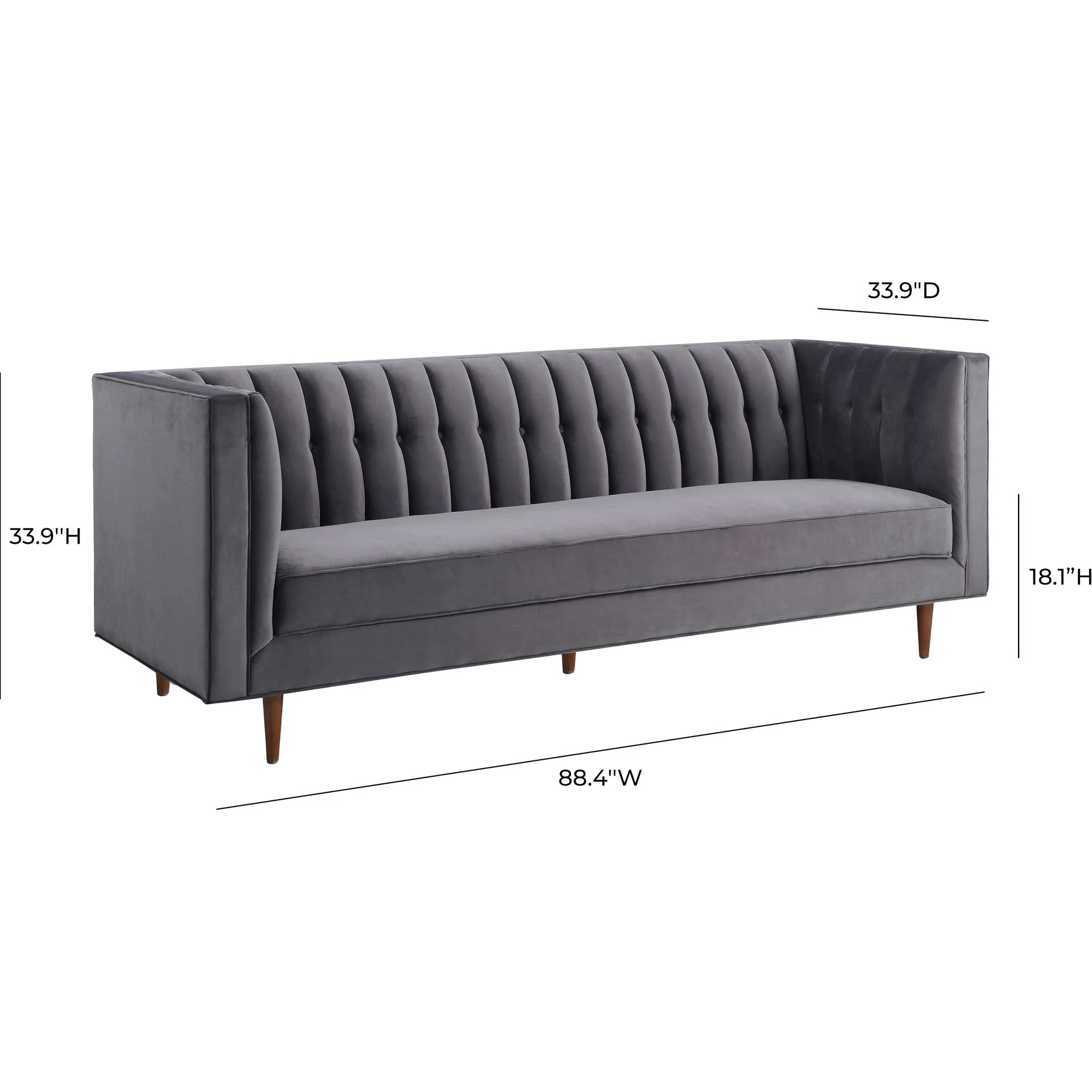 Sebesi Velvet Sofa Gray - Image 5