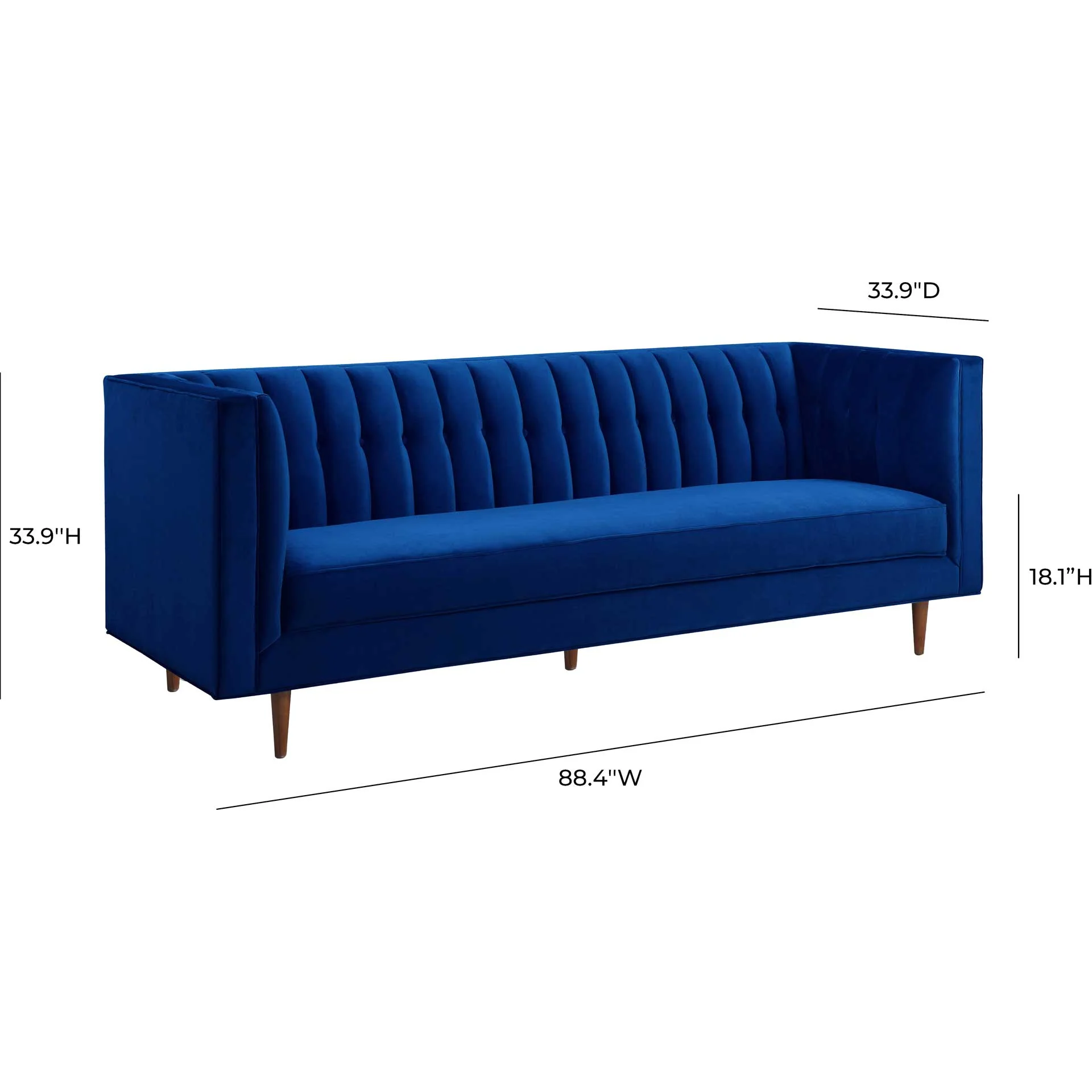 Sebesi Velvet Sofa Navy - Image 5