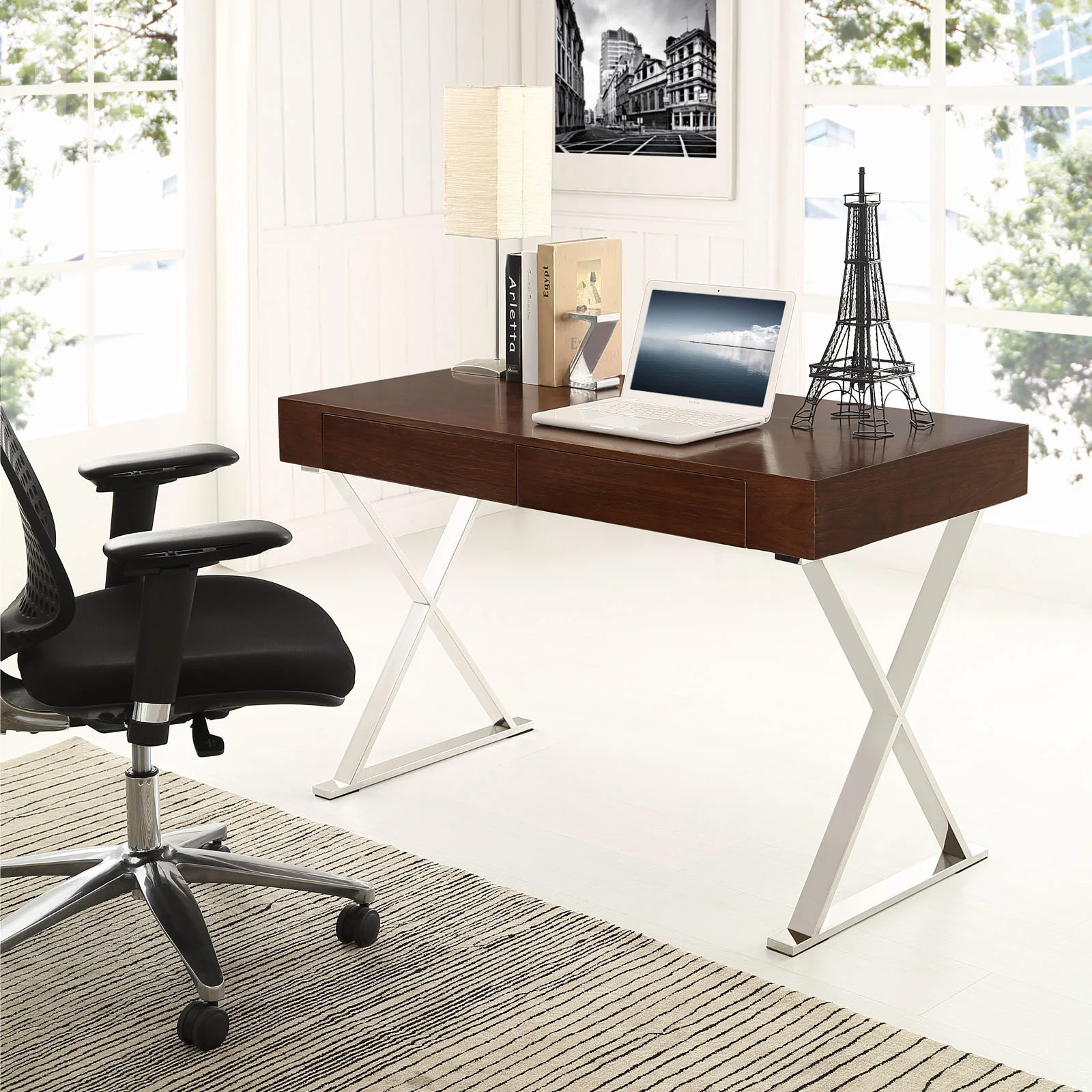 Section Office Desk Walnut - Image 4