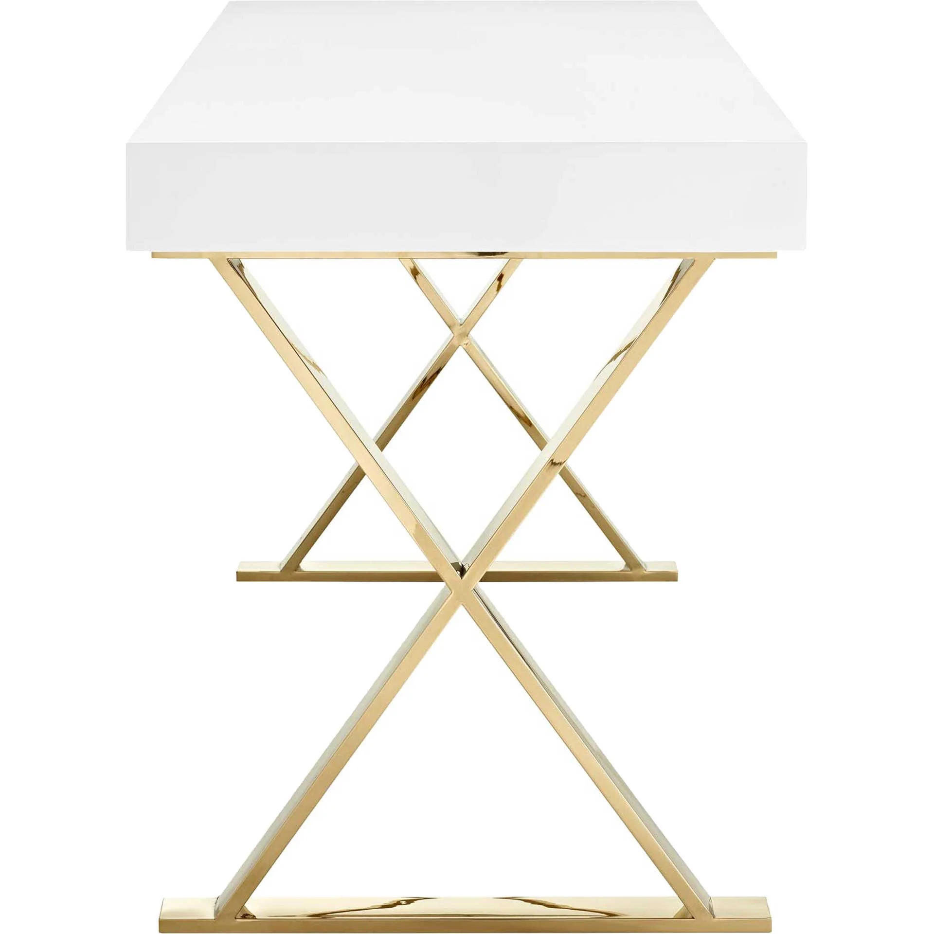 Section Office Desk White/Gold - Image 2