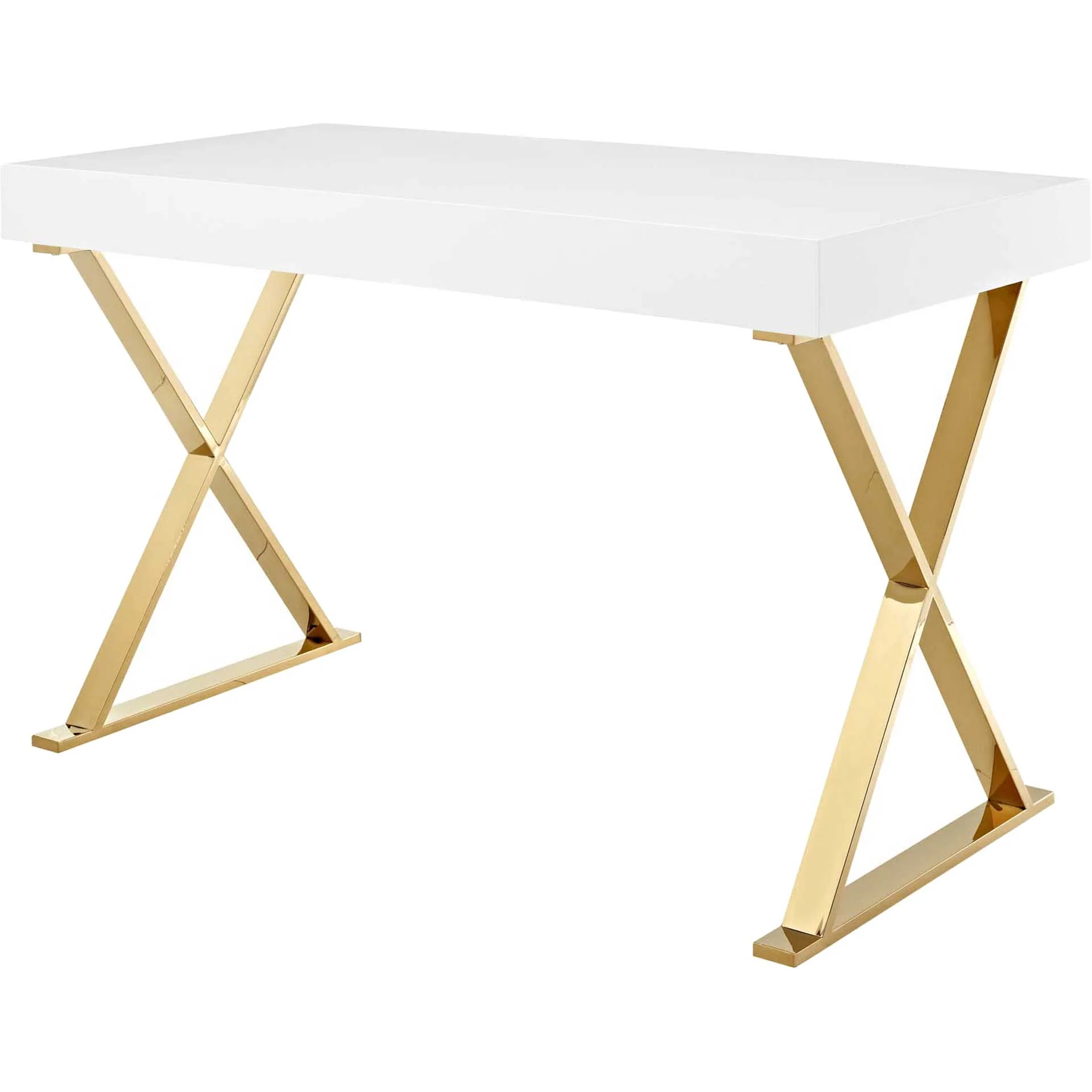 Section Office Desk White/Gold - Image 3