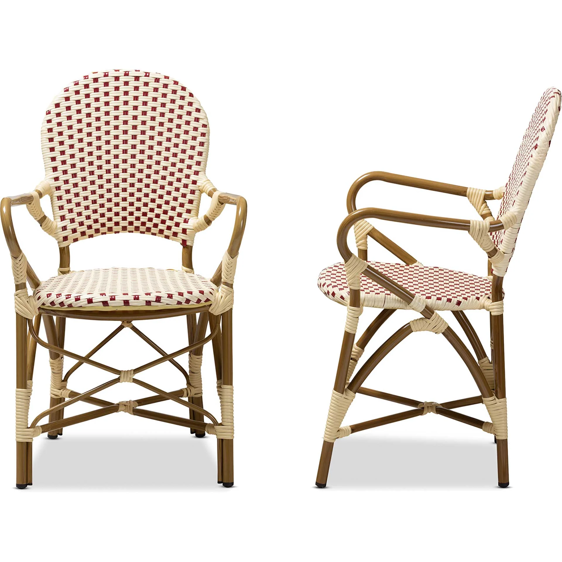 Sedra Dining Chair Beige/Red (Set of 2) - Image 4