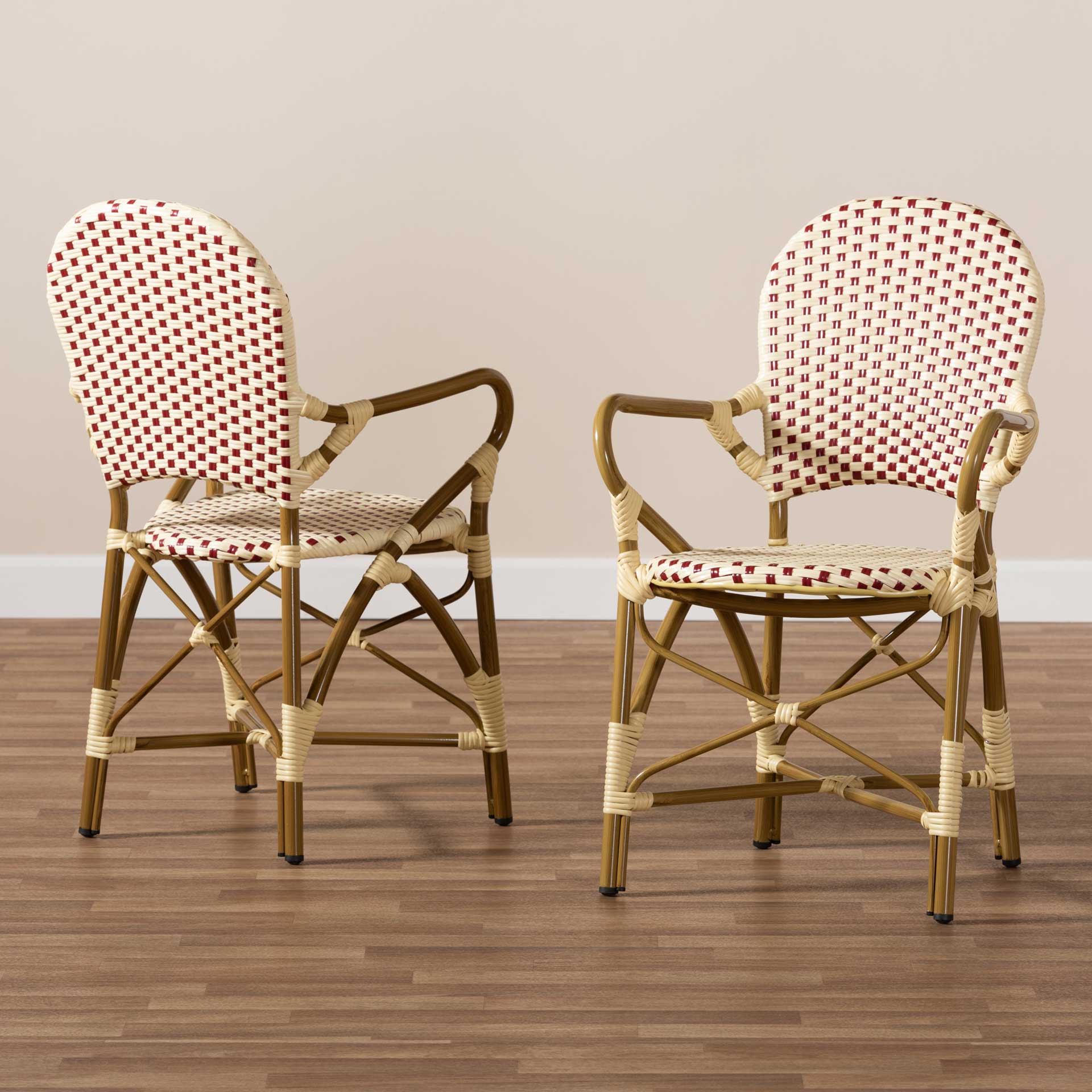 Sedra Dining Chair Beige/Red (Set of 2) - Image 6