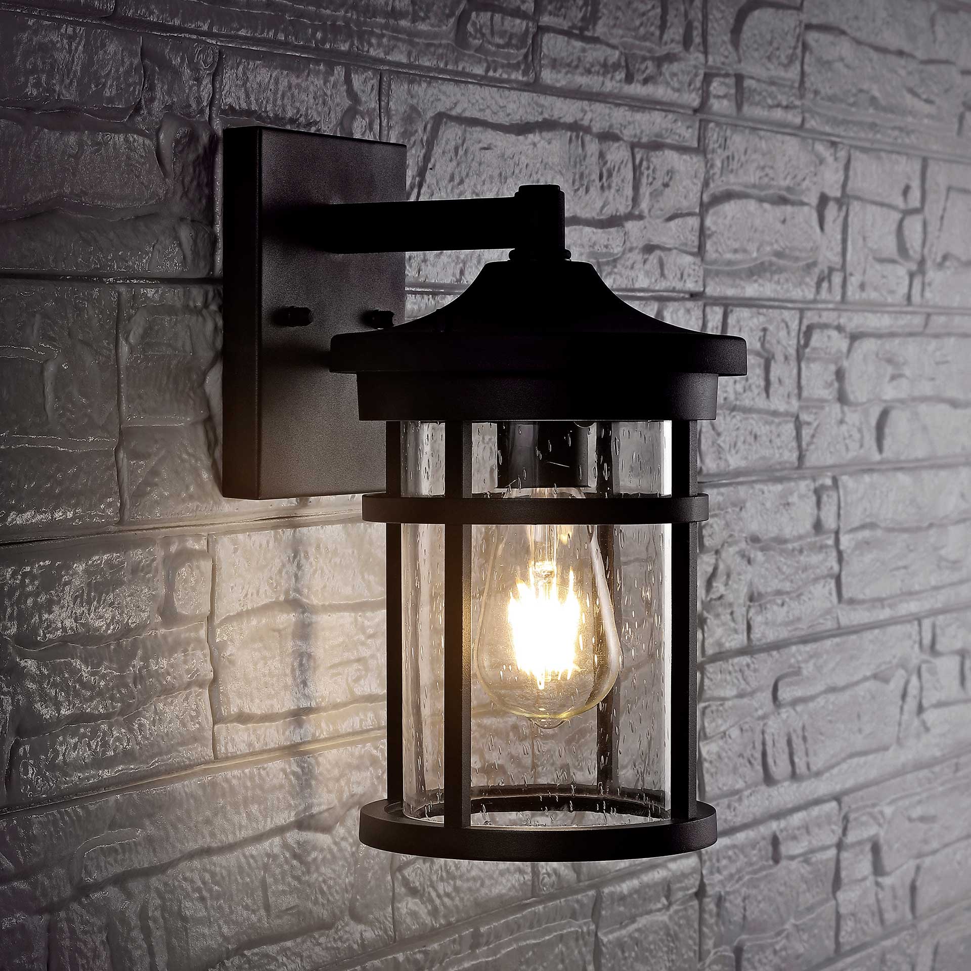 Selena Outdoor Wall Lantern Black - Image 3
