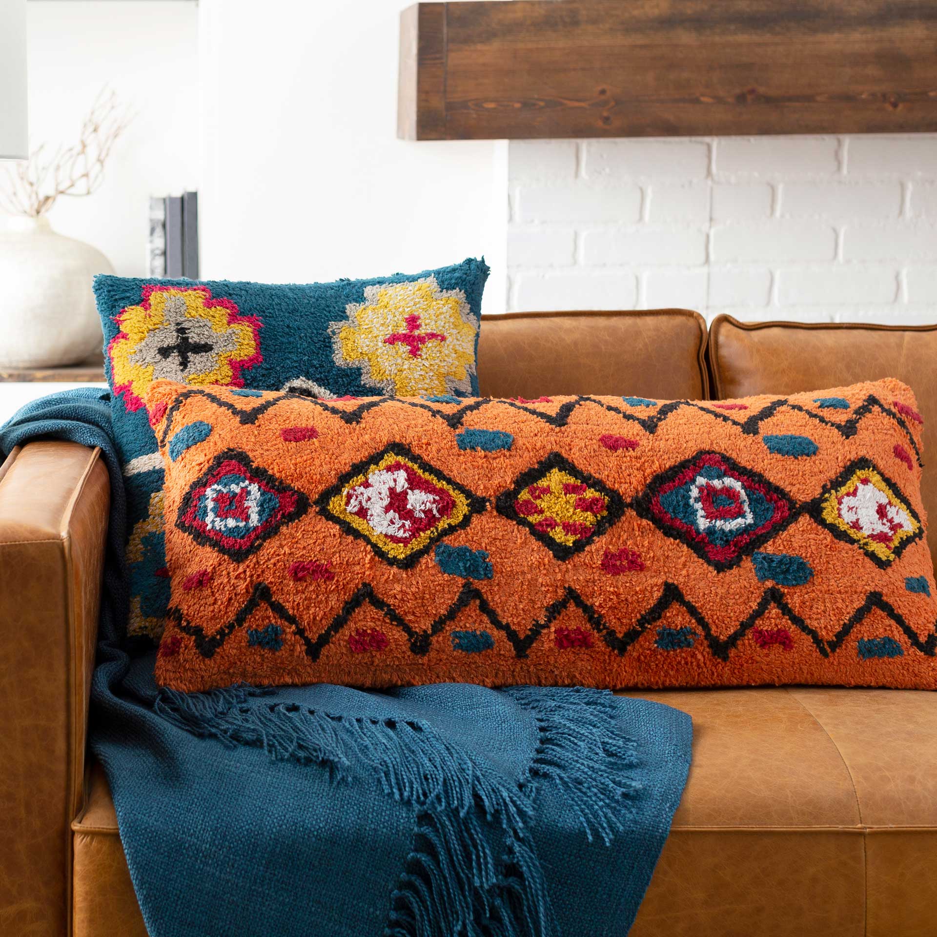 Selena Pillow Burnt Orange/Coral/Black - Image 3