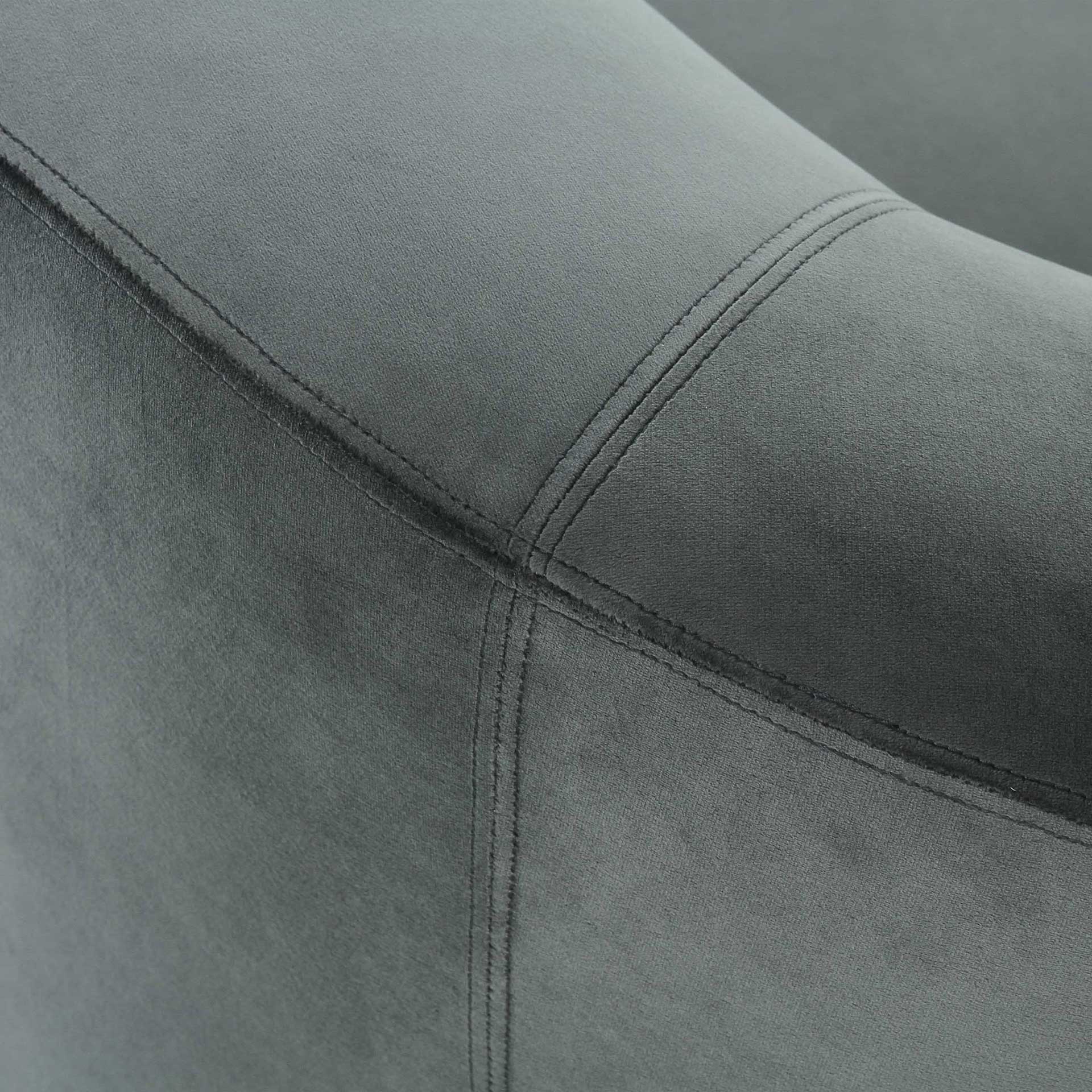 Selena Velvet Sofa Gray - Image 4