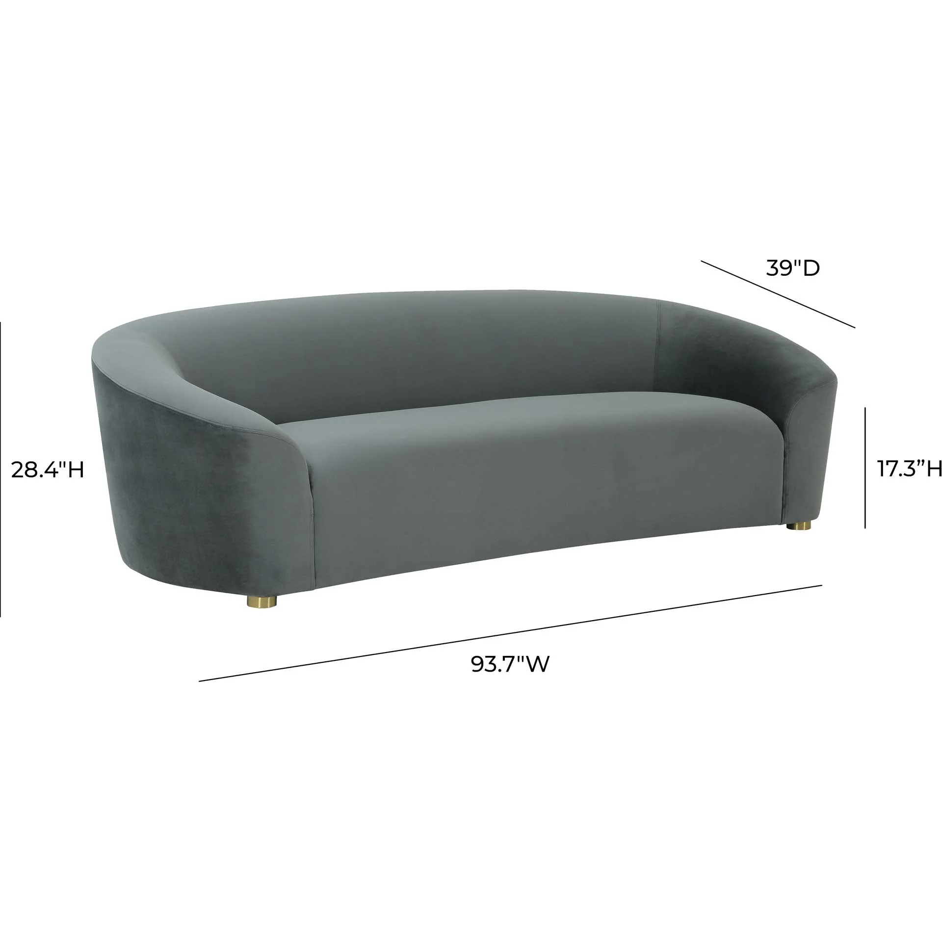 Selena Velvet Sofa Gray - Image 6
