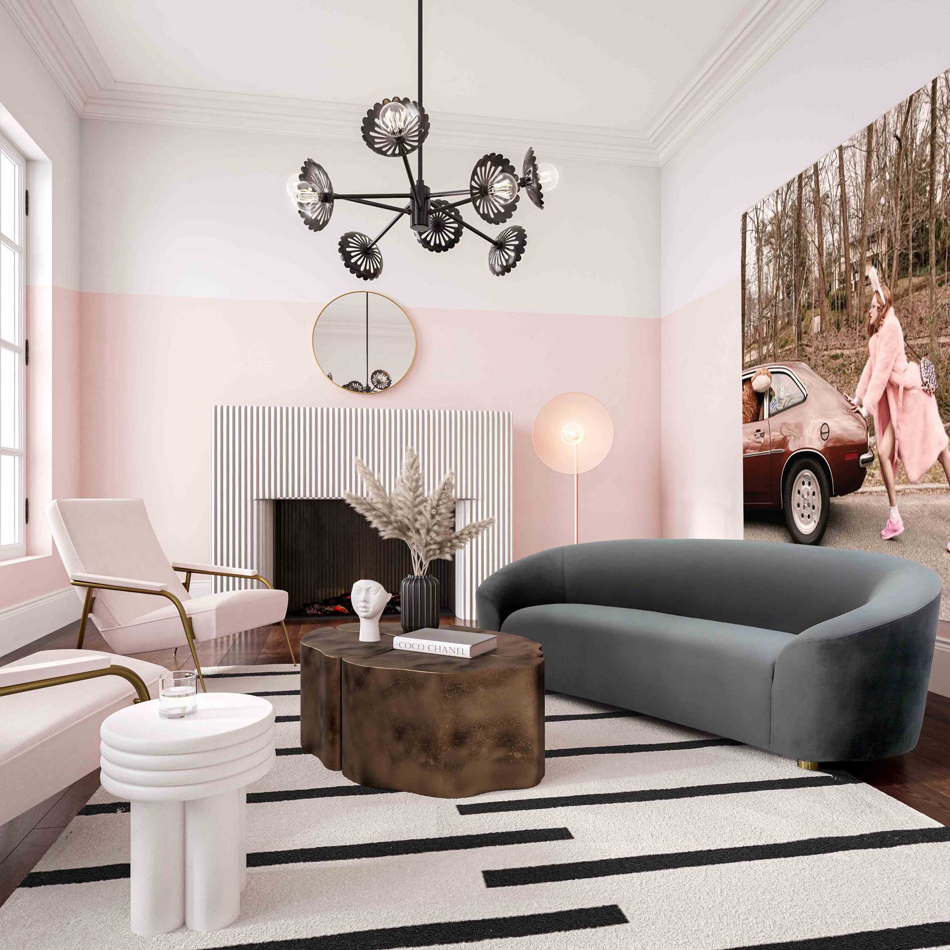 Selena Velvet Sofa Gray - Image 7