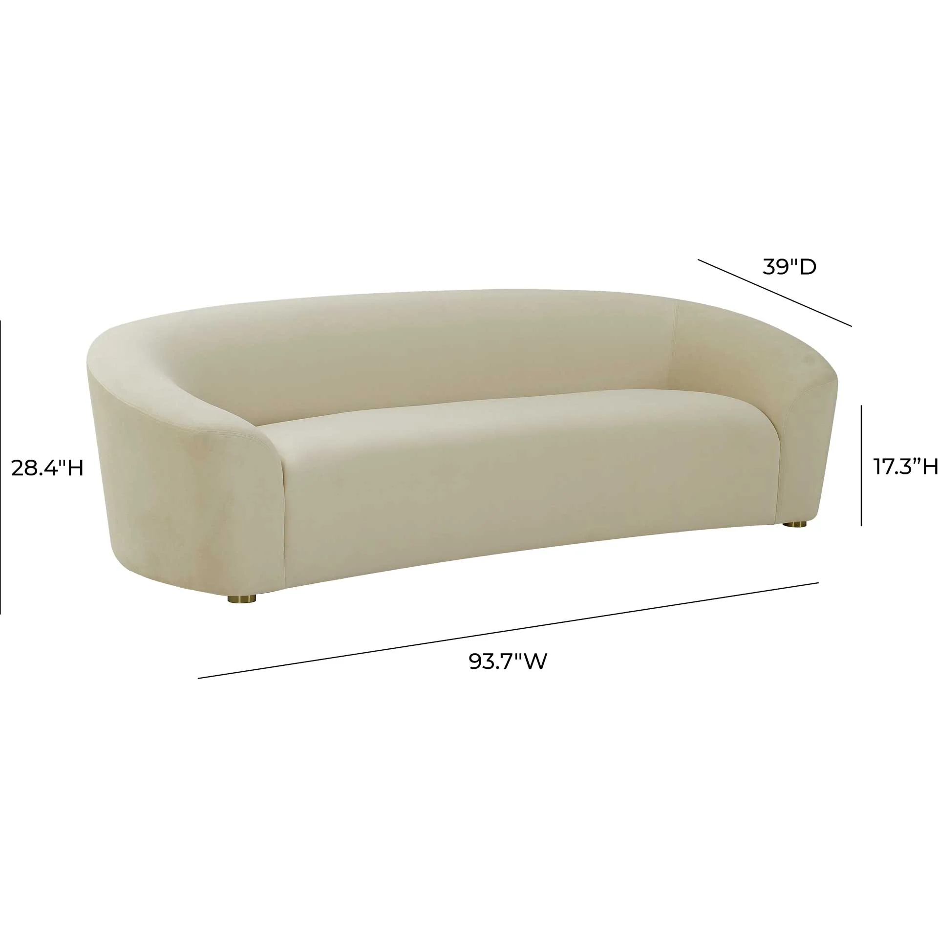 Selena Velvet Sofa Oat - Image 6