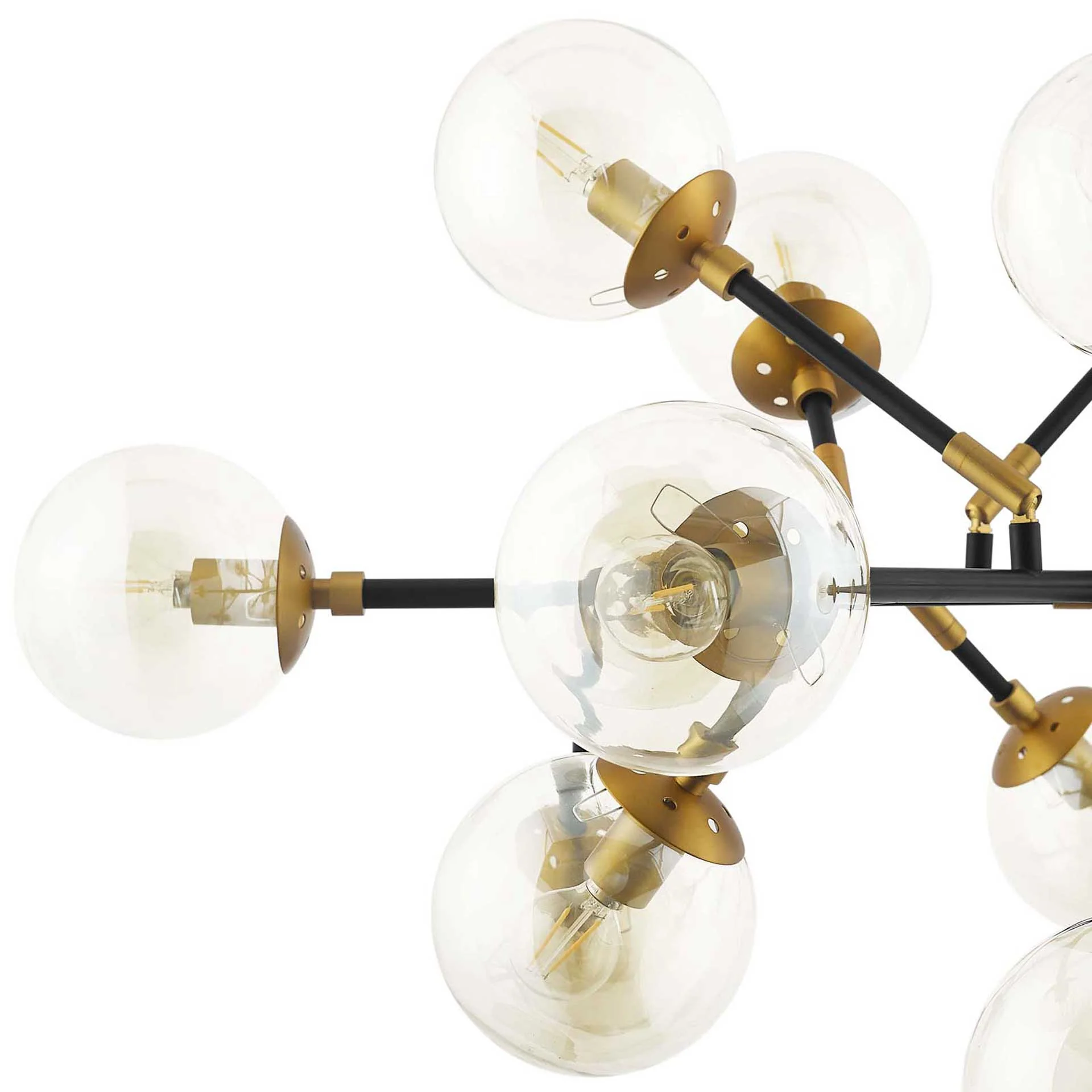 Selene 18 Light Pendant Chandelier Brass Gold/Black - Image 2