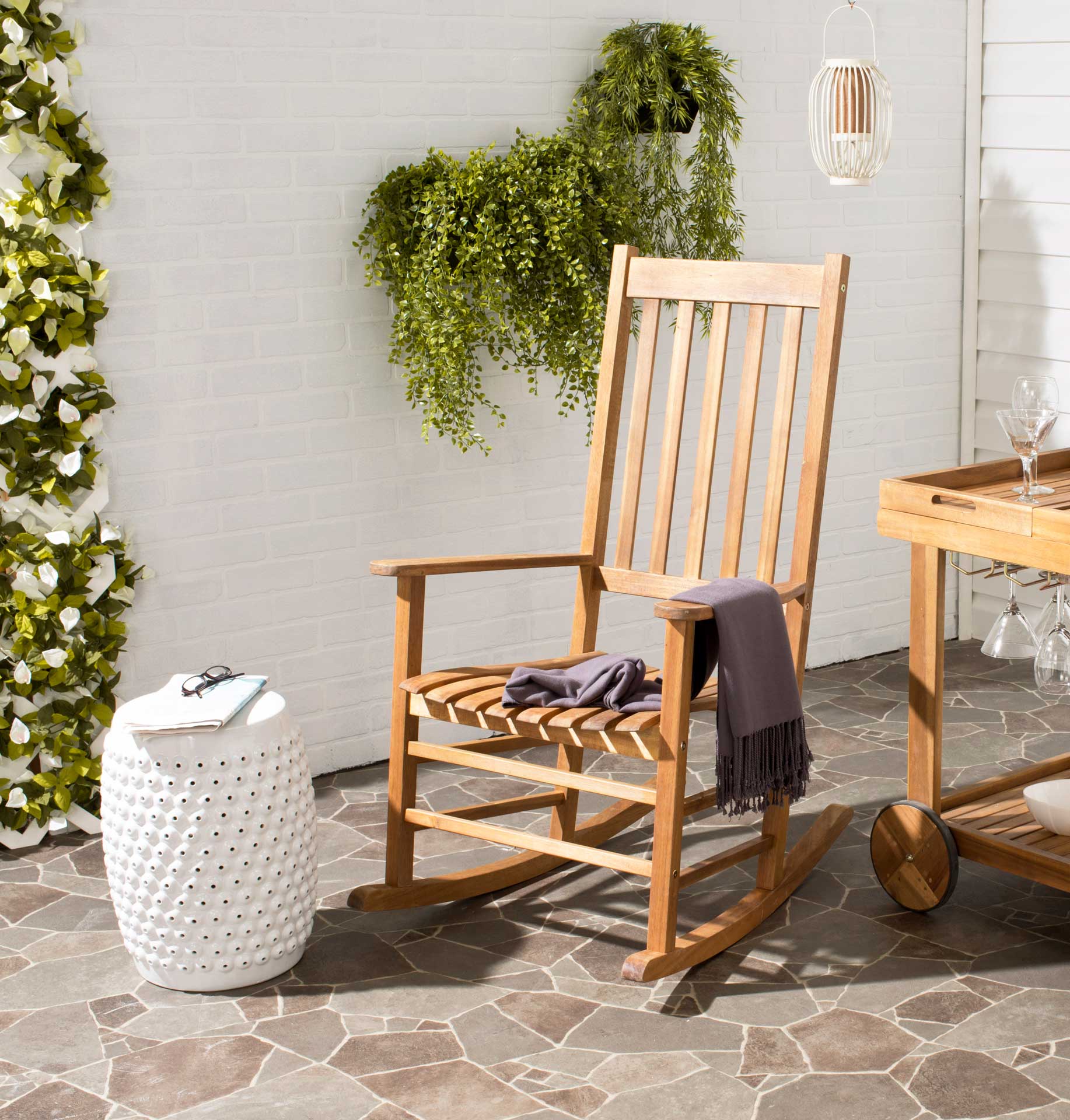 Shag Rocking Chair Teak - Image 4