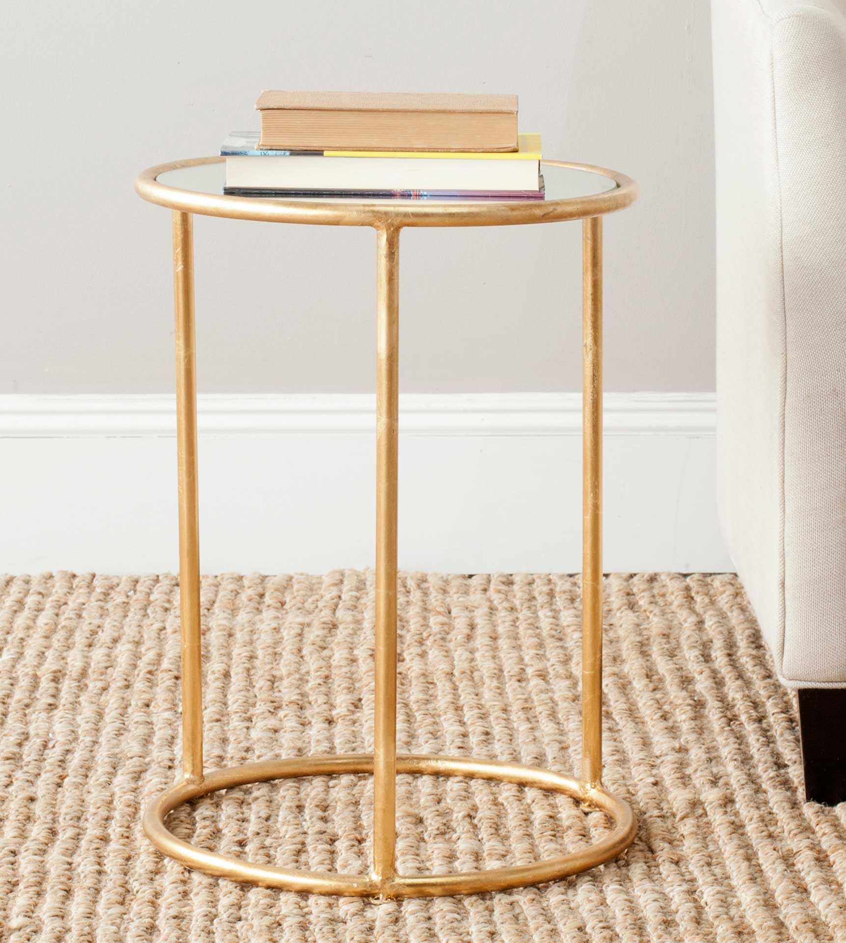 Shaikha Glass Top Accent Table Gold - Image 6