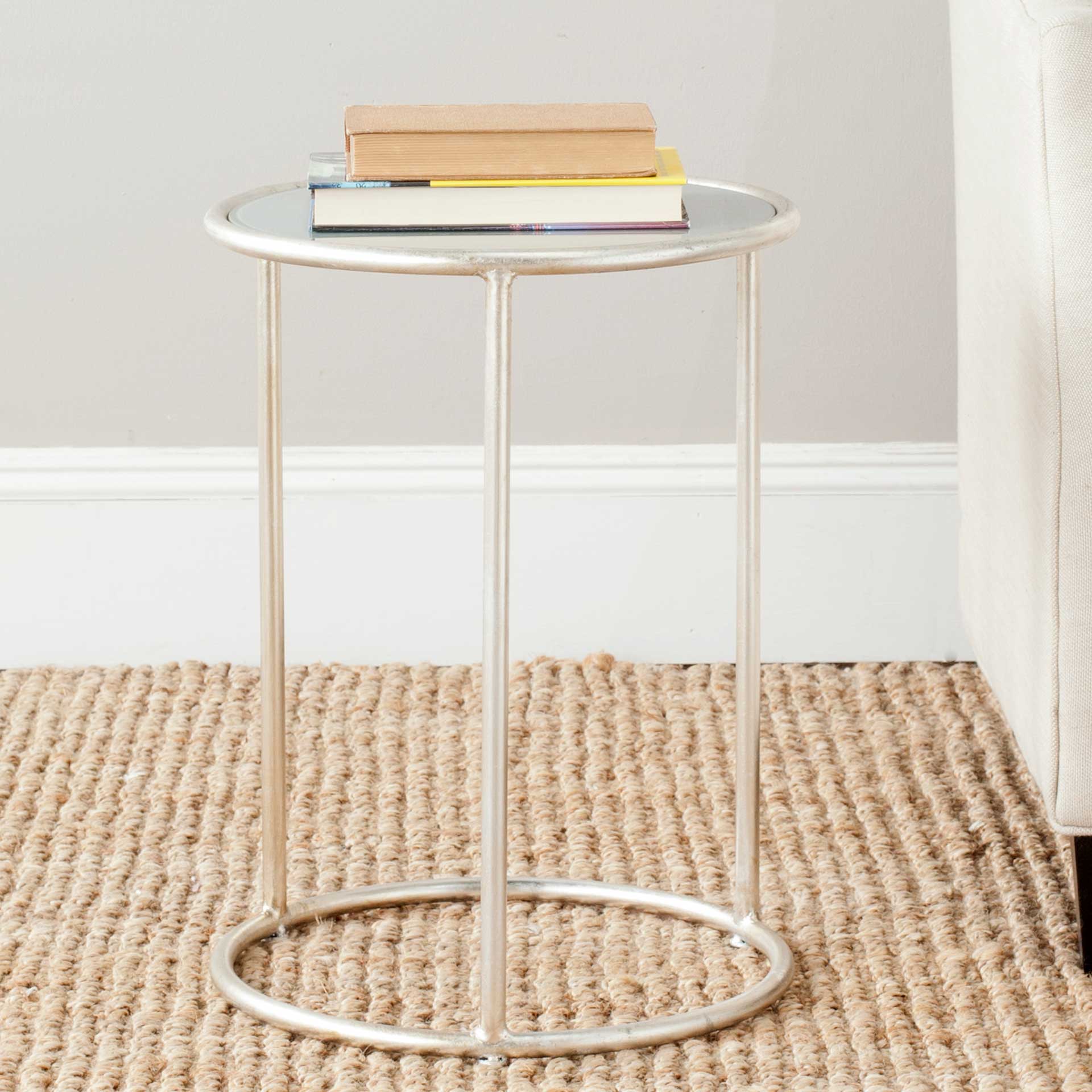 Shaikha Glass Top Accent Table Silver/Gray - Image 3