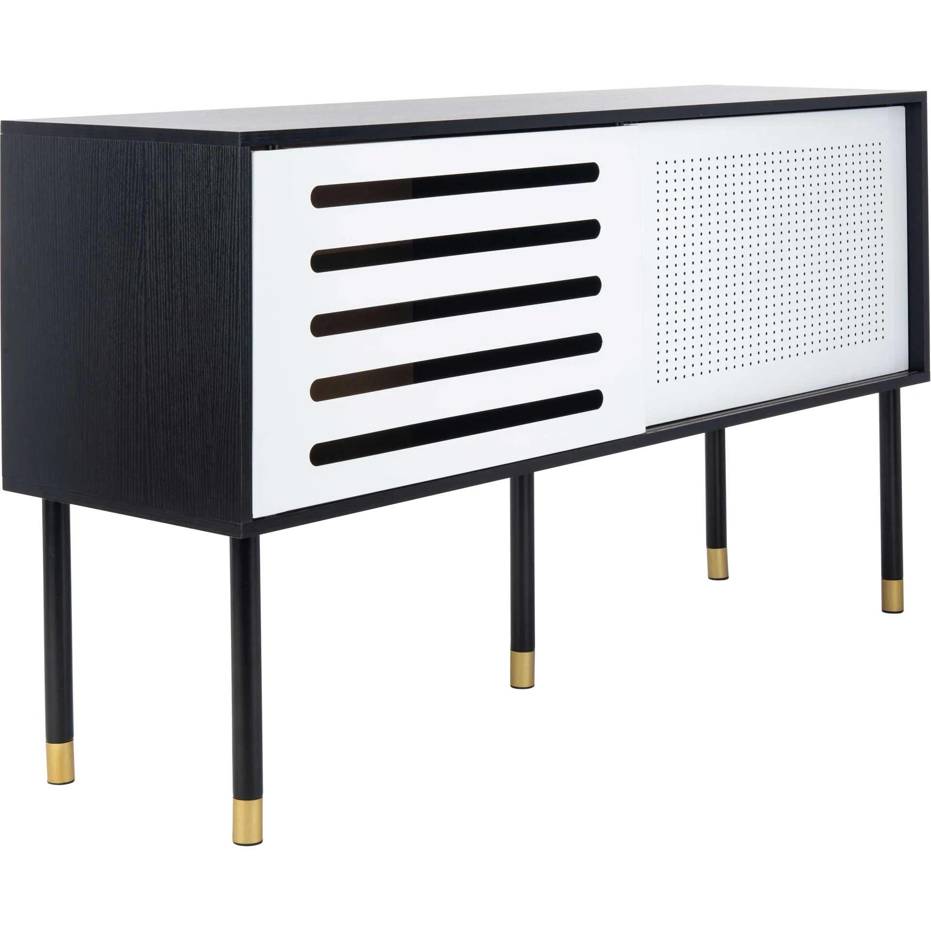 Shanara TV Stand Black/White/Gold - Image 2