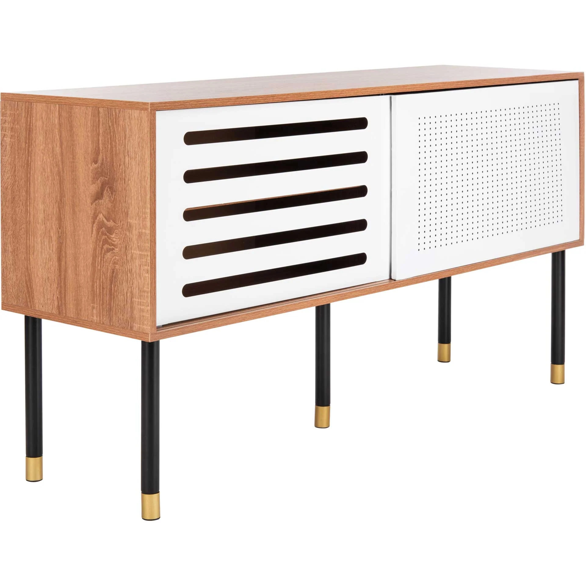 Shanara TV Stand White/Natural/Black/Gold - Image 2