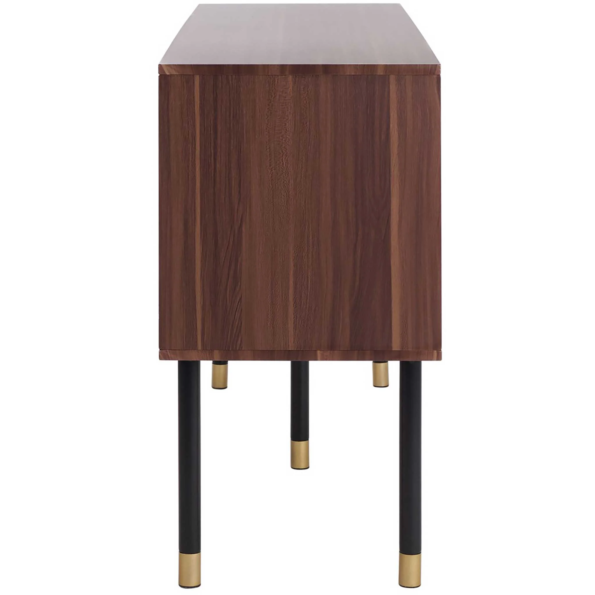 Shanara TV Stand White/Walnut/Black/Gold - Image 4