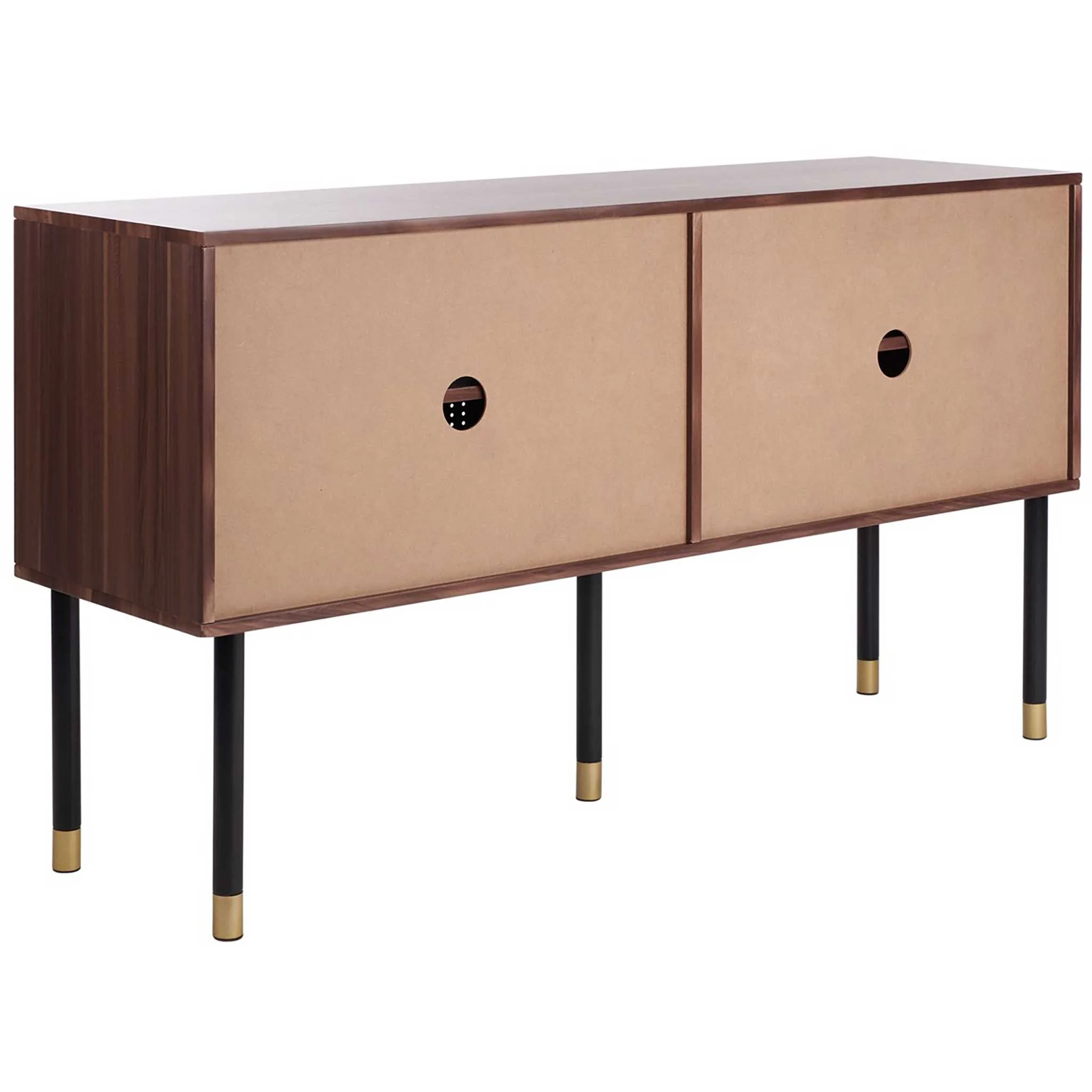 Shanara TV Stand White/Walnut/Black/Gold - Image 5