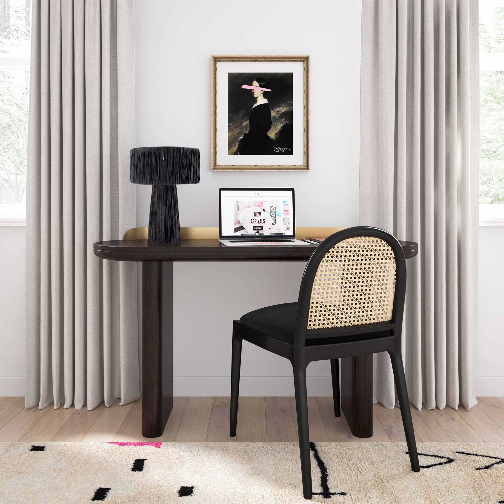 Shannon Rafia Table Lamp Black - Image 7