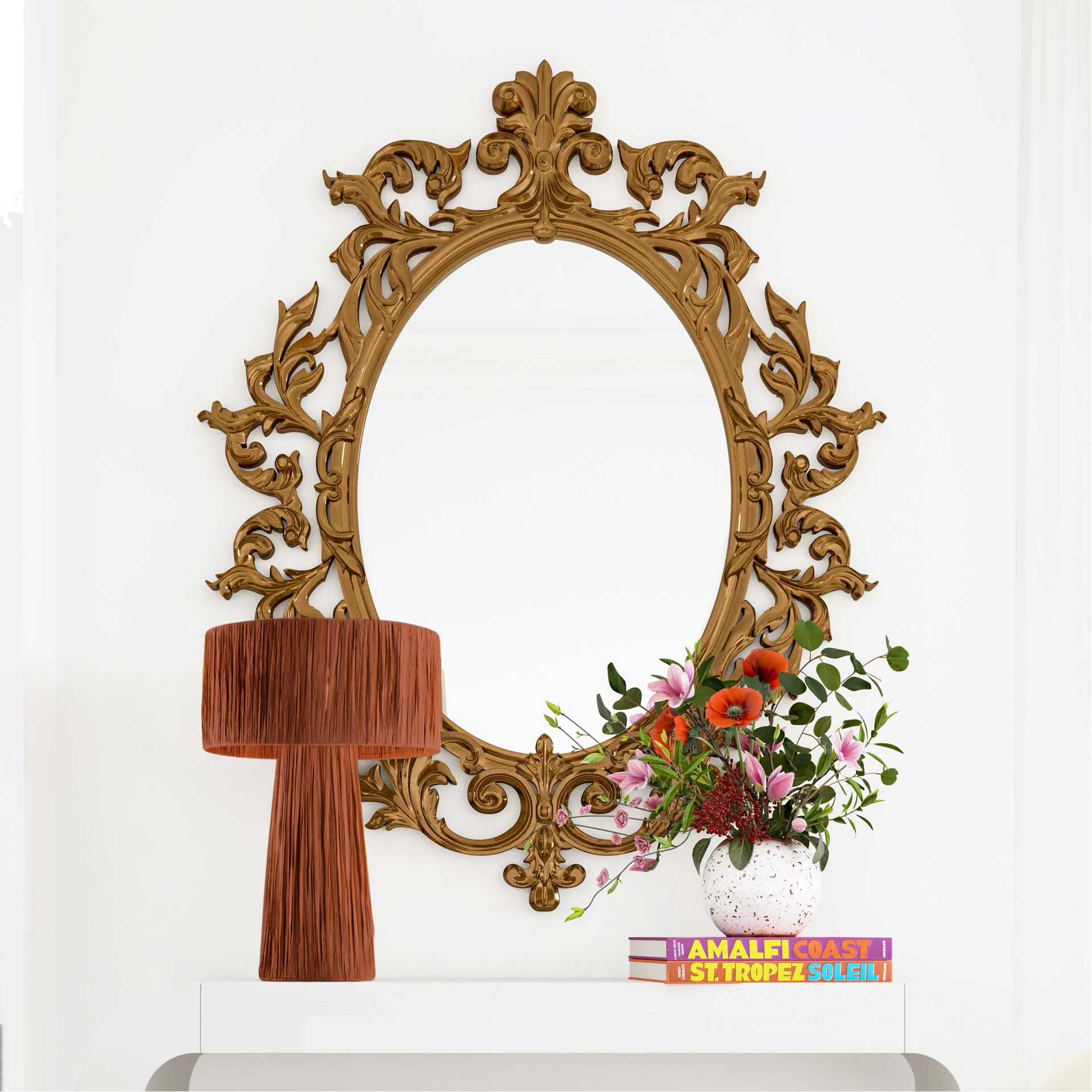 Shannon Rafia Table Lamp Brick - Image 7