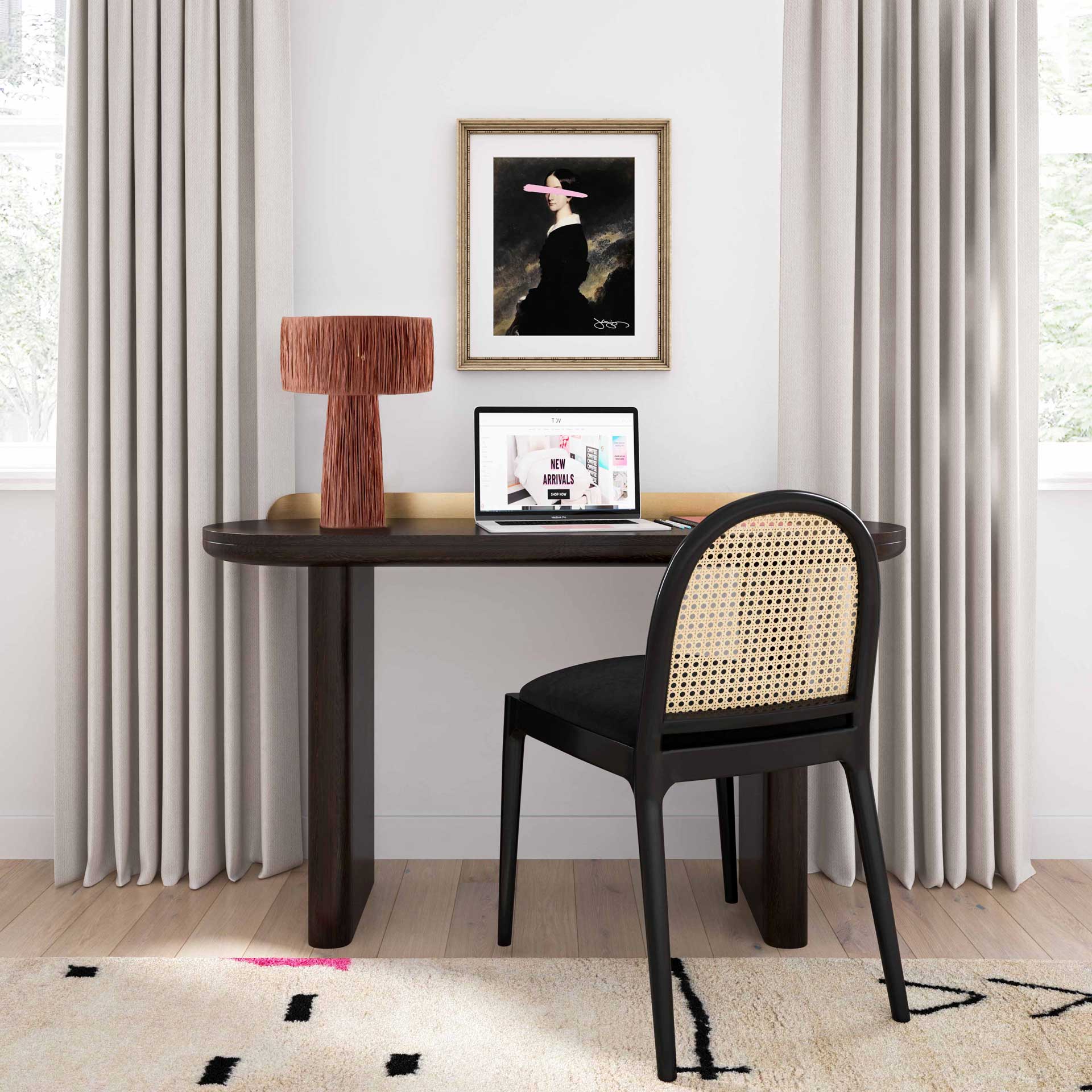 Shannon Rafia Table Lamp Brick - Image 8