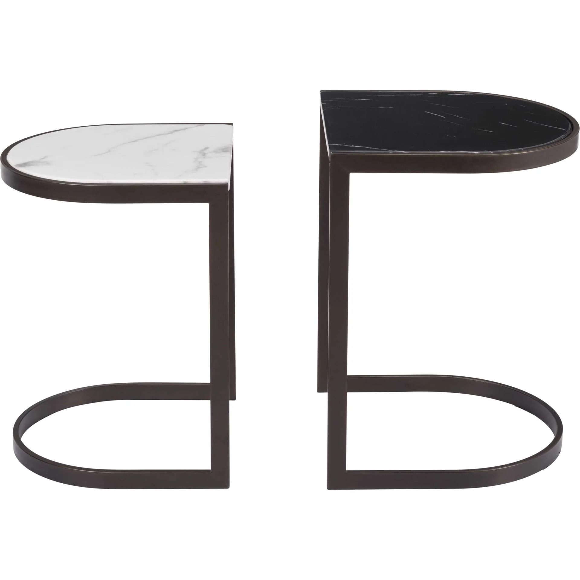 Shaw Nesting End Tables Black/Stone/Antique Brass - Image 2