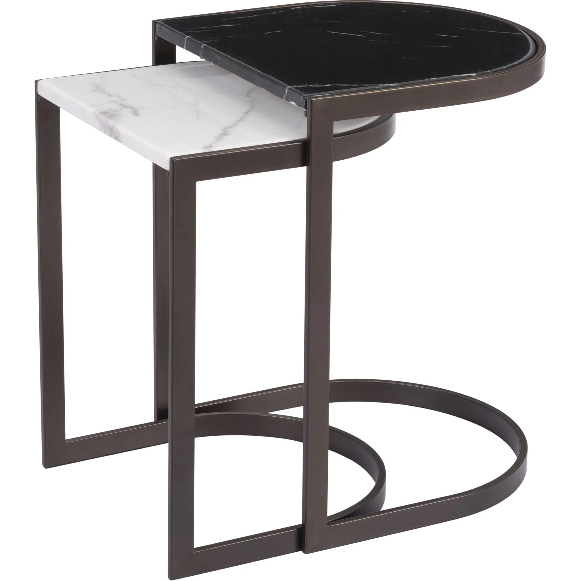 Shaw Nesting End Tables Black/Stone/Antique Brass - Image 3
