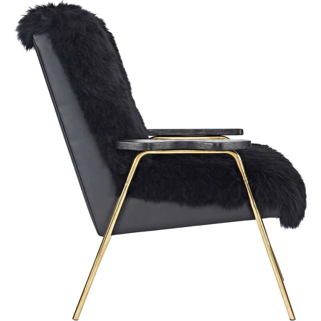 Sheepskin Armchair Black - Image 2