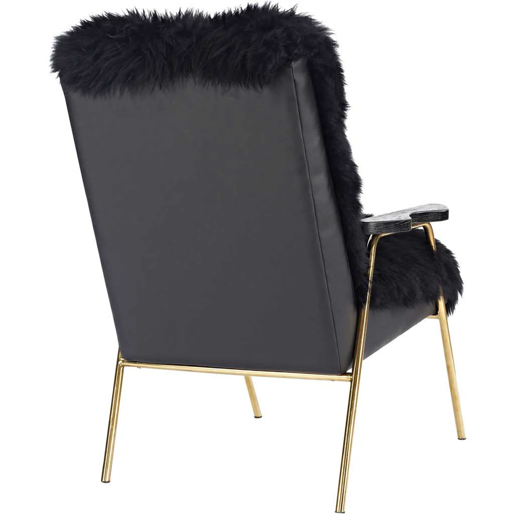 Sheepskin Armchair Black - Image 3
