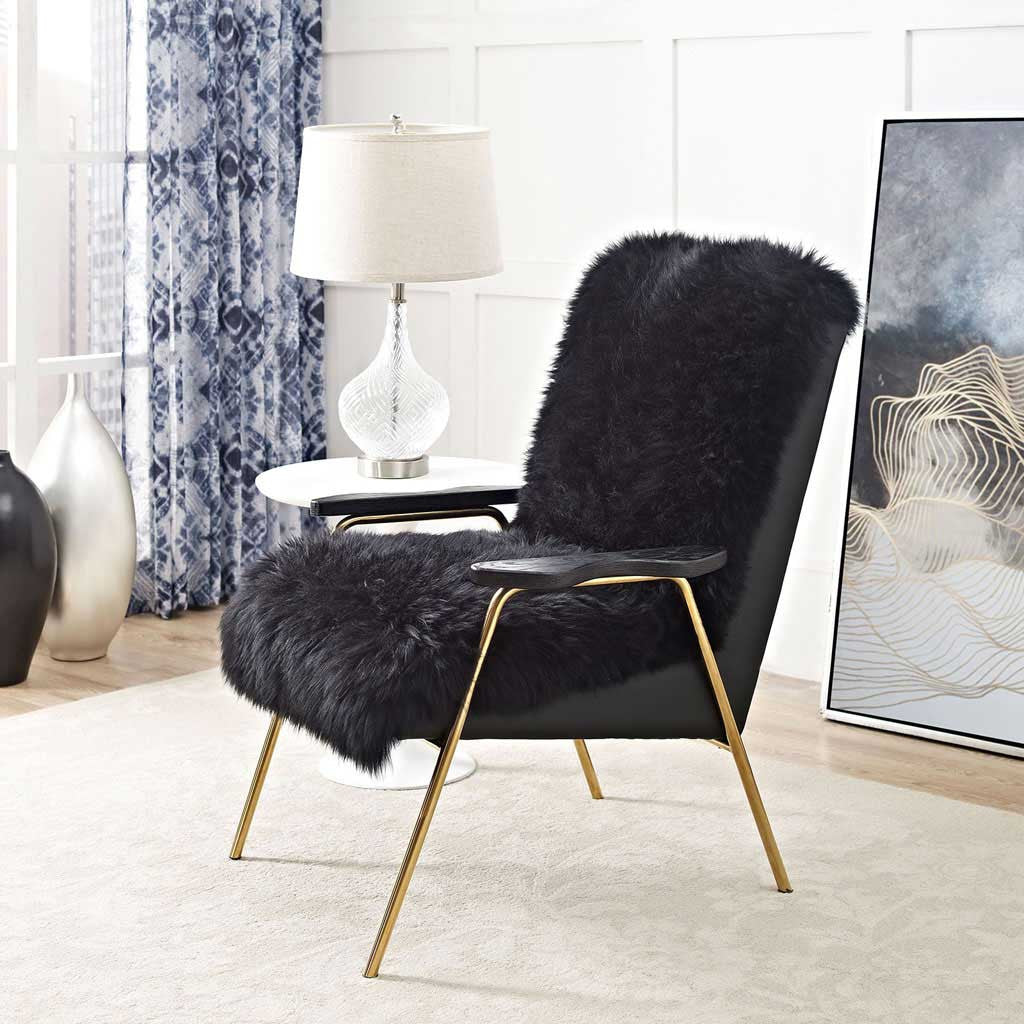 Sheepskin Armchair Black - Image 4