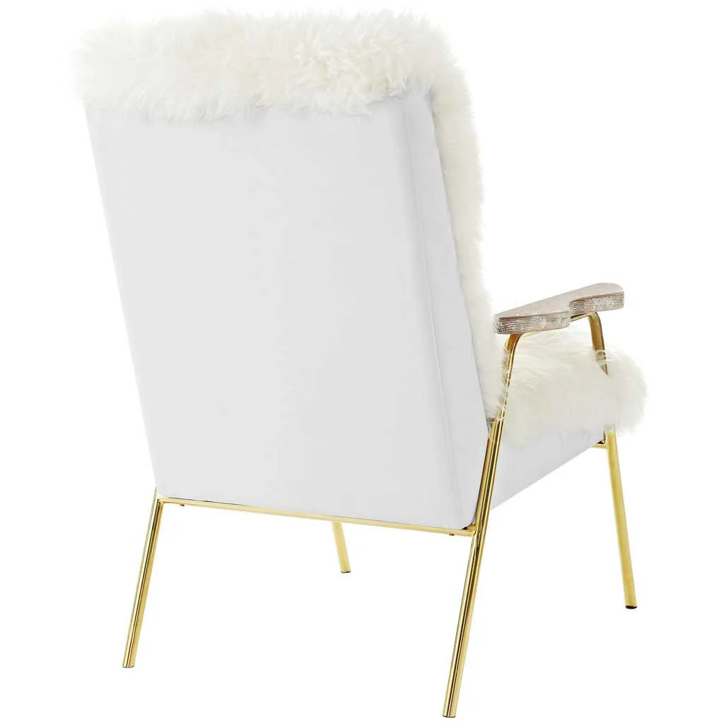 Sheepskin Armchair White - Image 3