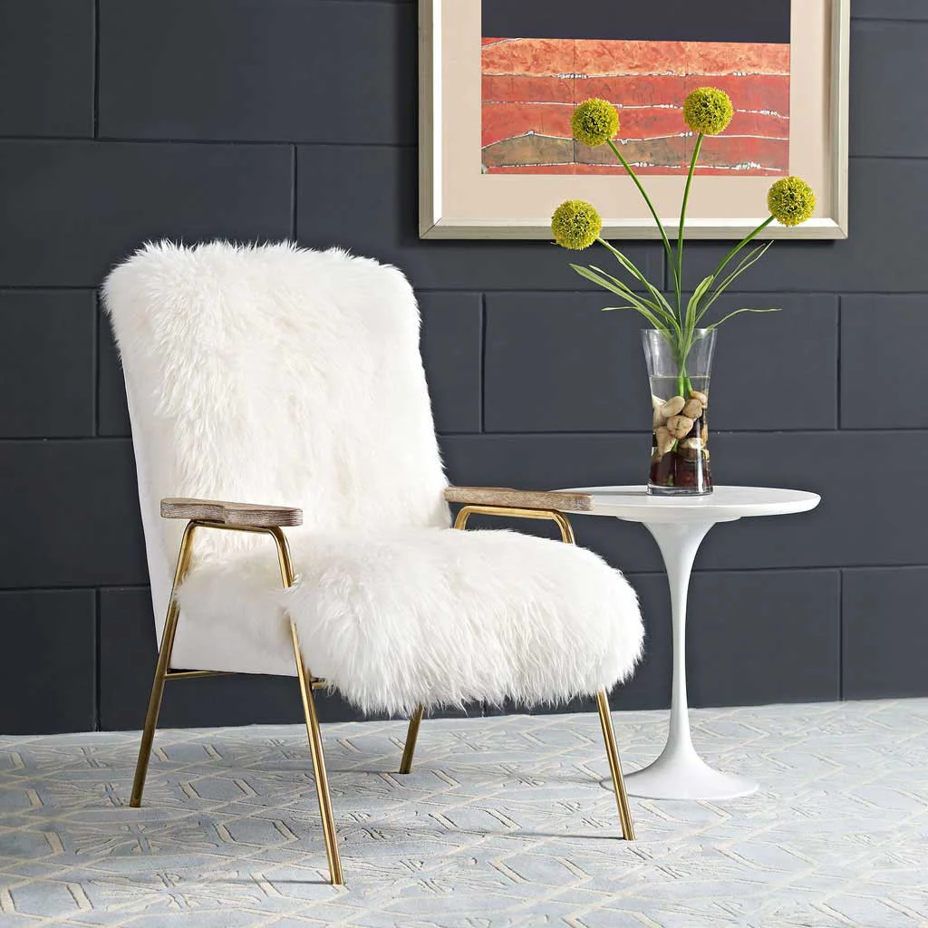 Sheepskin Armchair White - Image 4