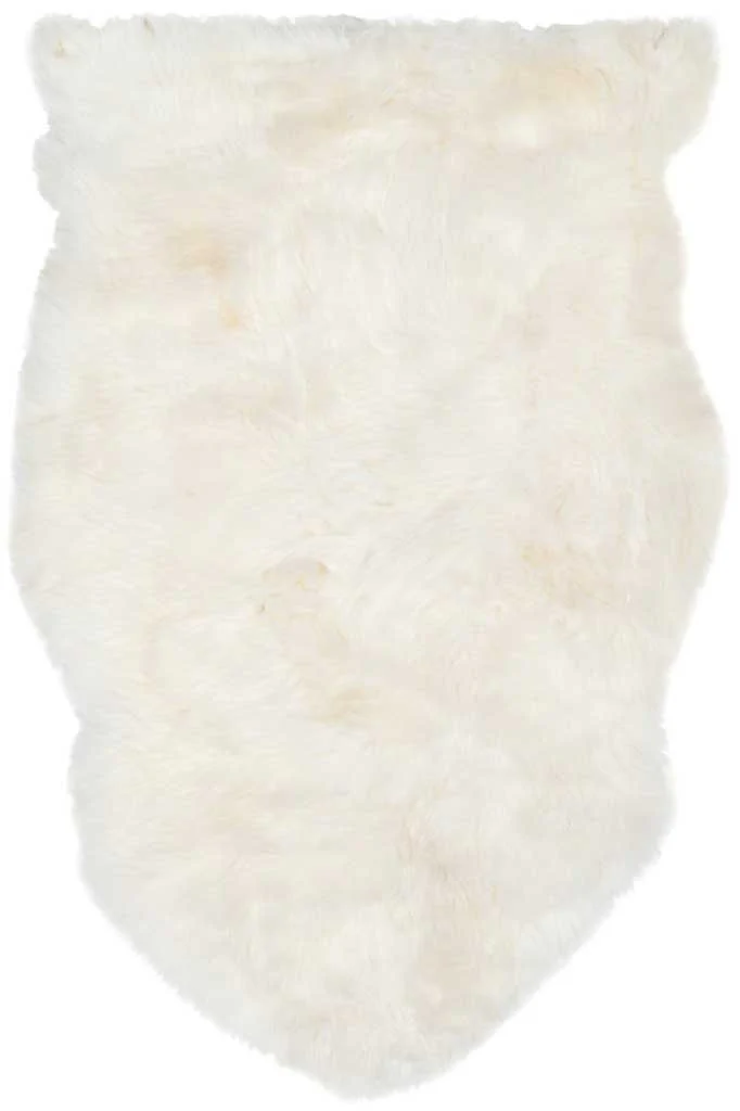 Sheepskin Hand Woven White Area Rug - Image 4