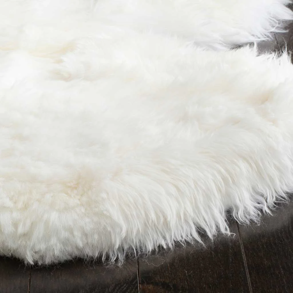 Sheepskin Hand Woven White Area Rug - Image 5