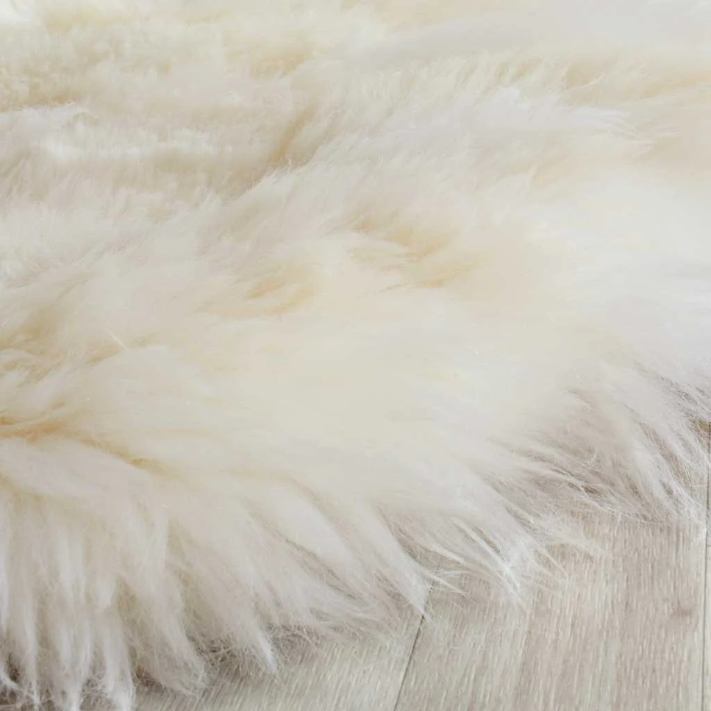 Sheepskin Hand Woven White Area Rug - Image 6