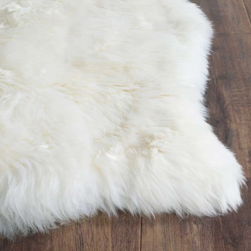 Sheepskin Hand Woven White Area Rug - Image 7