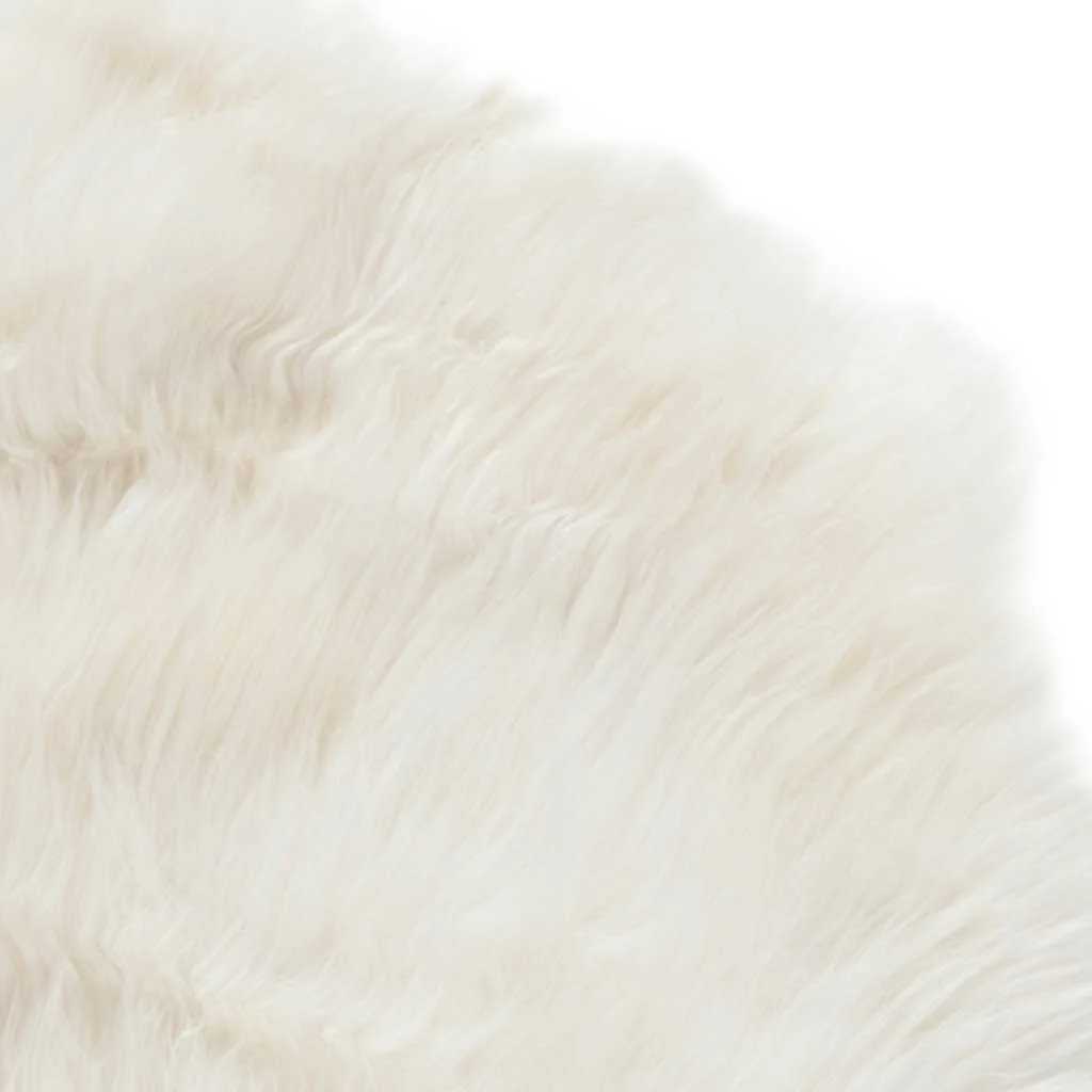 Sheepskin Hand Woven White Runner Rug - Image 4