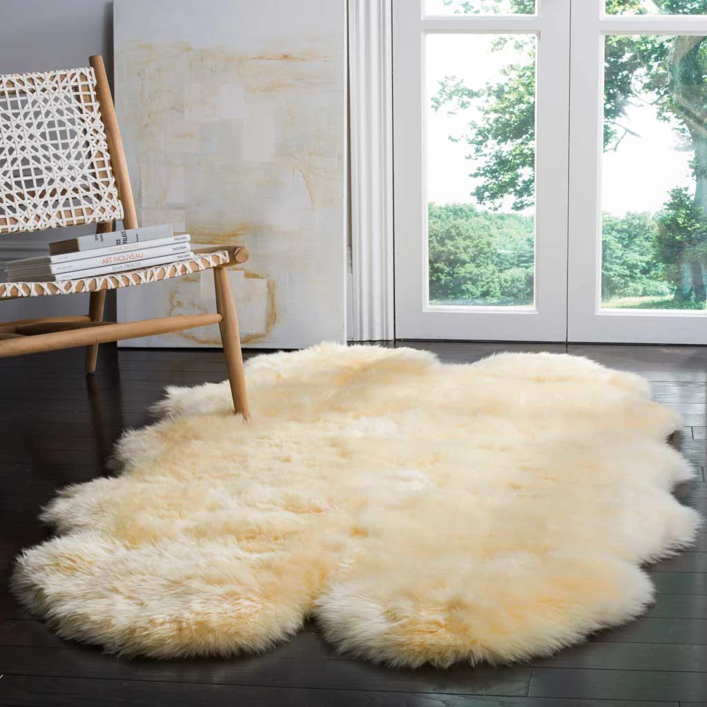Sheepskin Pelt Champagne Area Rug - Image 4