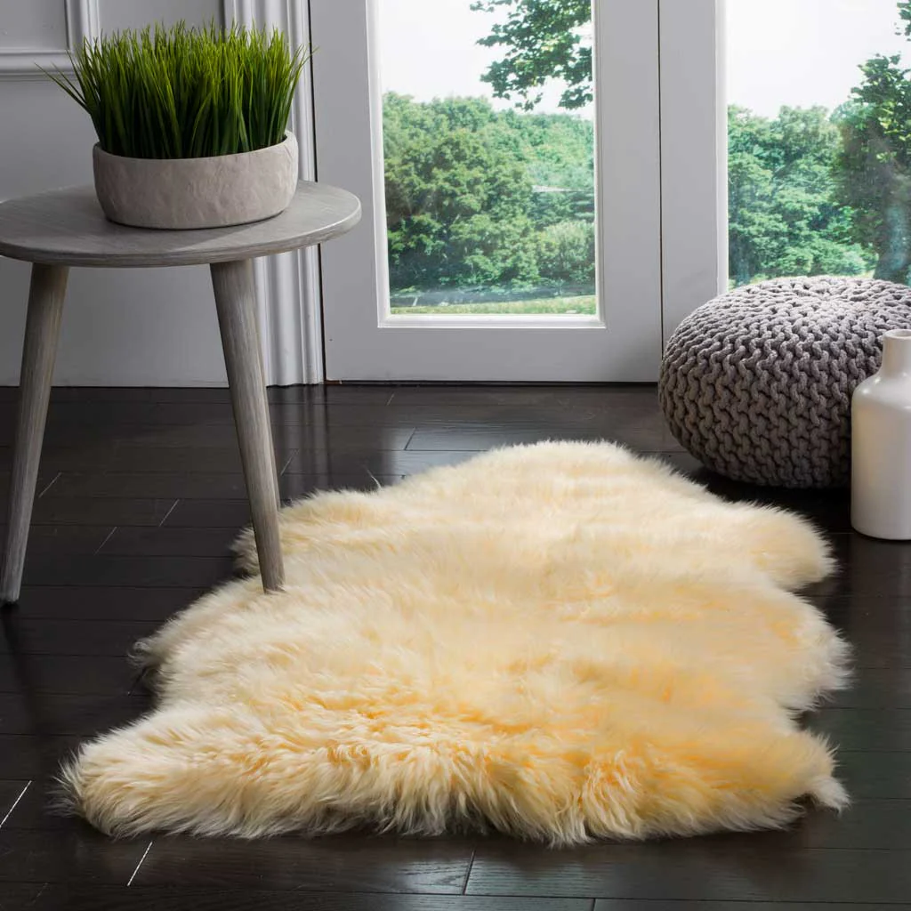 Sheepskin Pelt Champagne Area Rug - Image 6