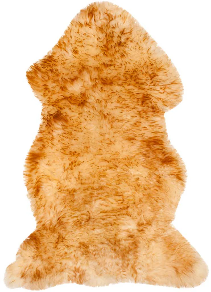 Sheepskin Pelt Champagne/Copper Brown Area Rug - Image 3