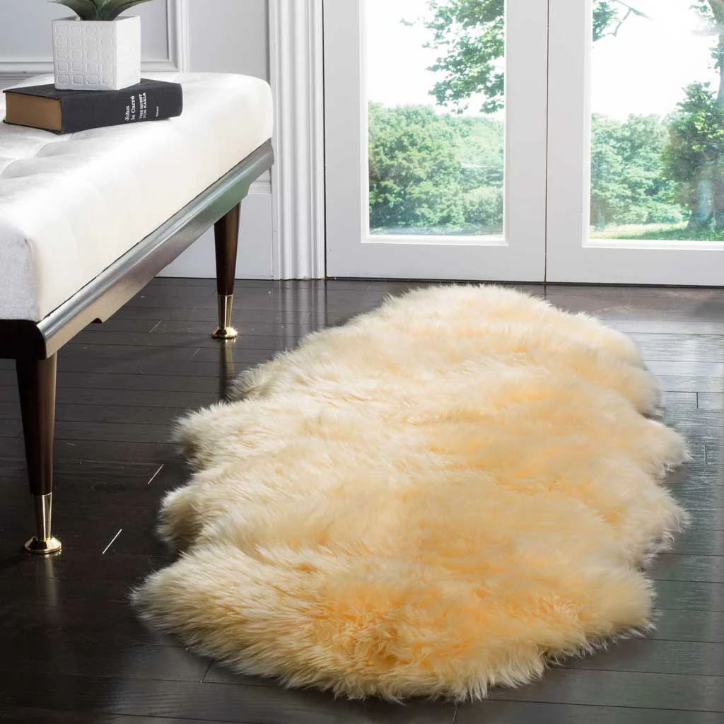 Sheepskin Pelt Champagne Runner Rug - Image 2
