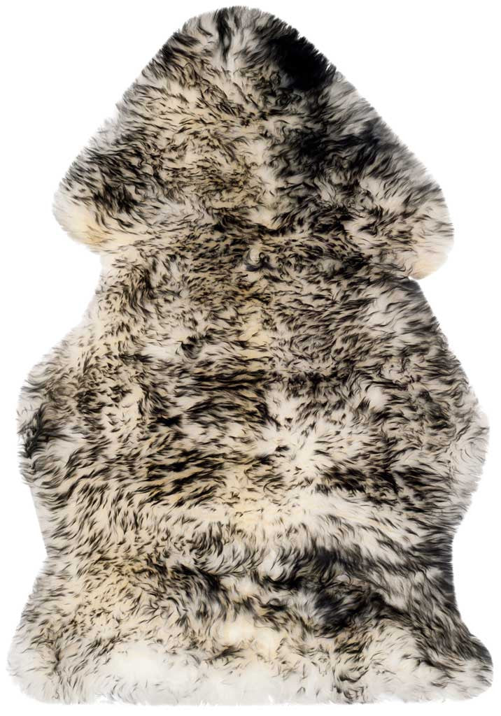 Sheepskin Pelt Ivory/Dark Charcoal Area Rug - Image 3