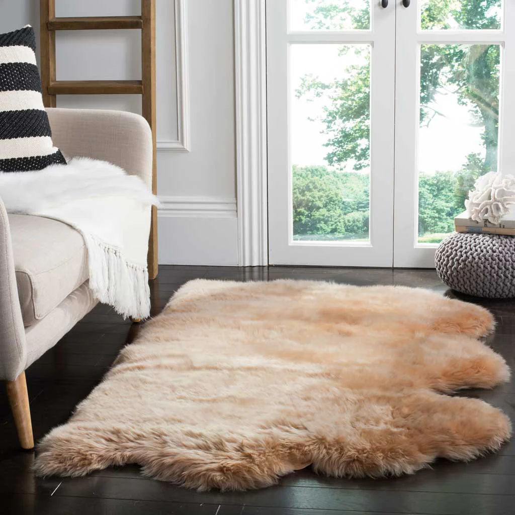 Sheepskin Pelt Natural Beige Area Rug - Image 5