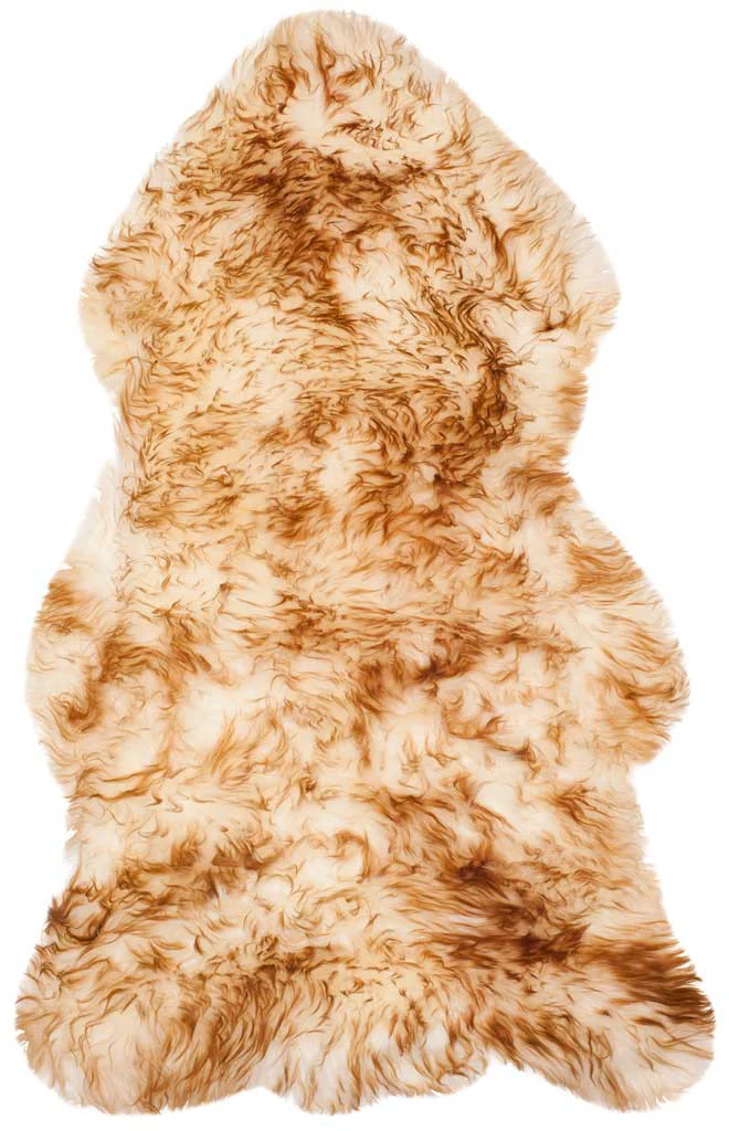 Sheepskin Pelt Off White/Coco Brown Area Rug - Image 3