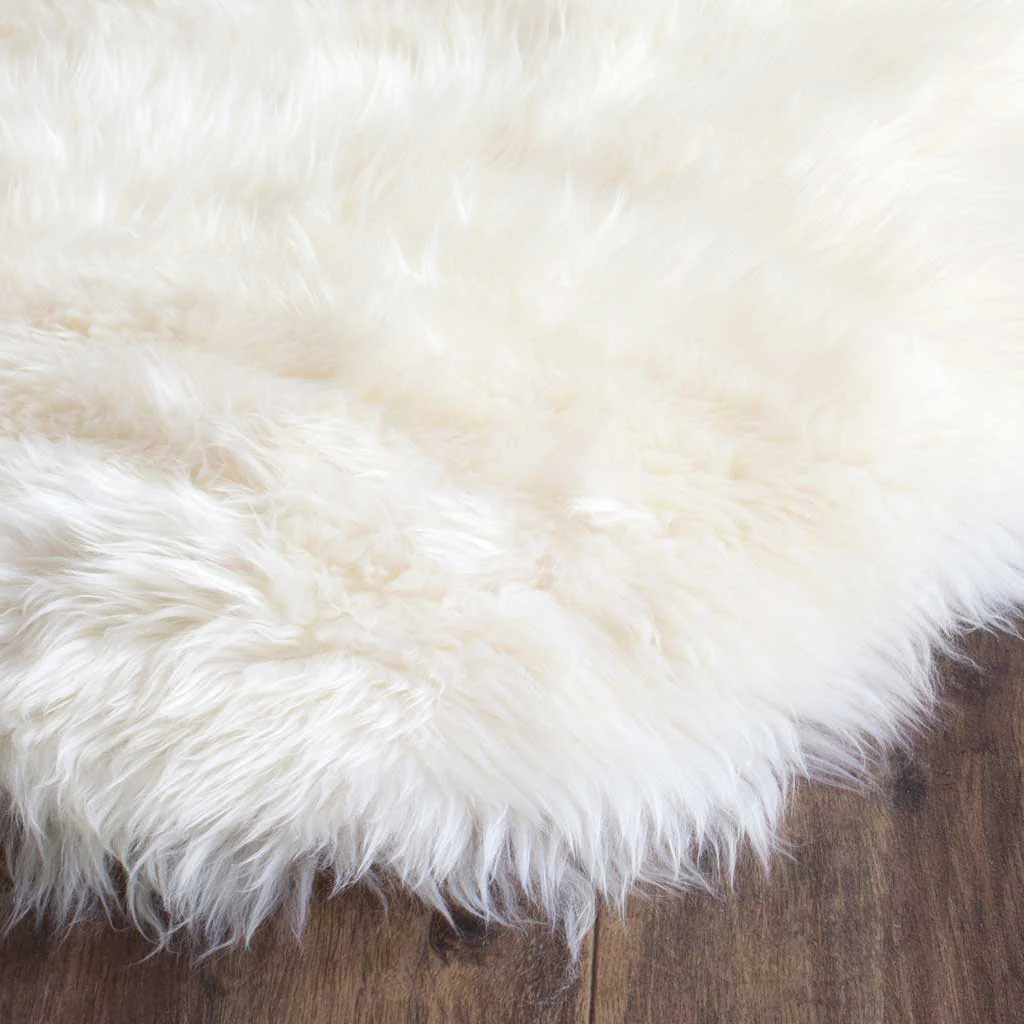 Sheepskin Pelt White Area Rug - Image 8