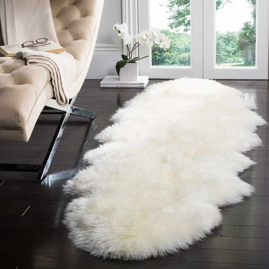 Sheepskin Pelt White Runner Rug - Image 2