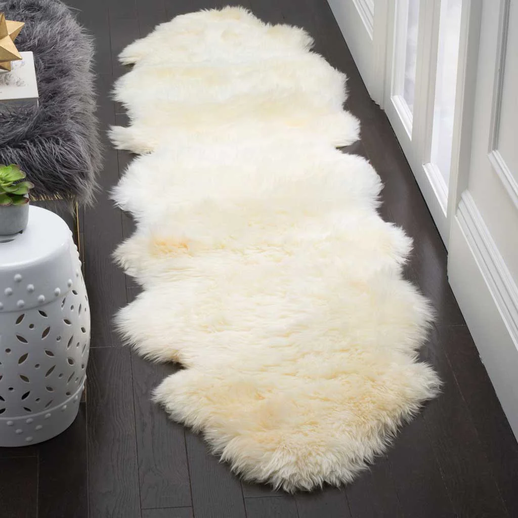 Sheepskin Pelt White Runner Rug - Image 3