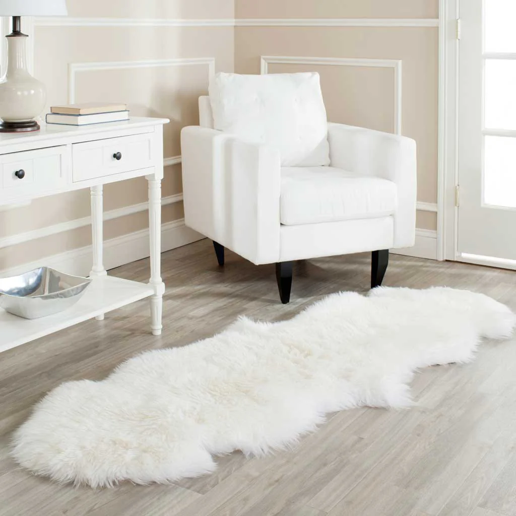 Sheepskin Pelt White Runner Rug - Image 4