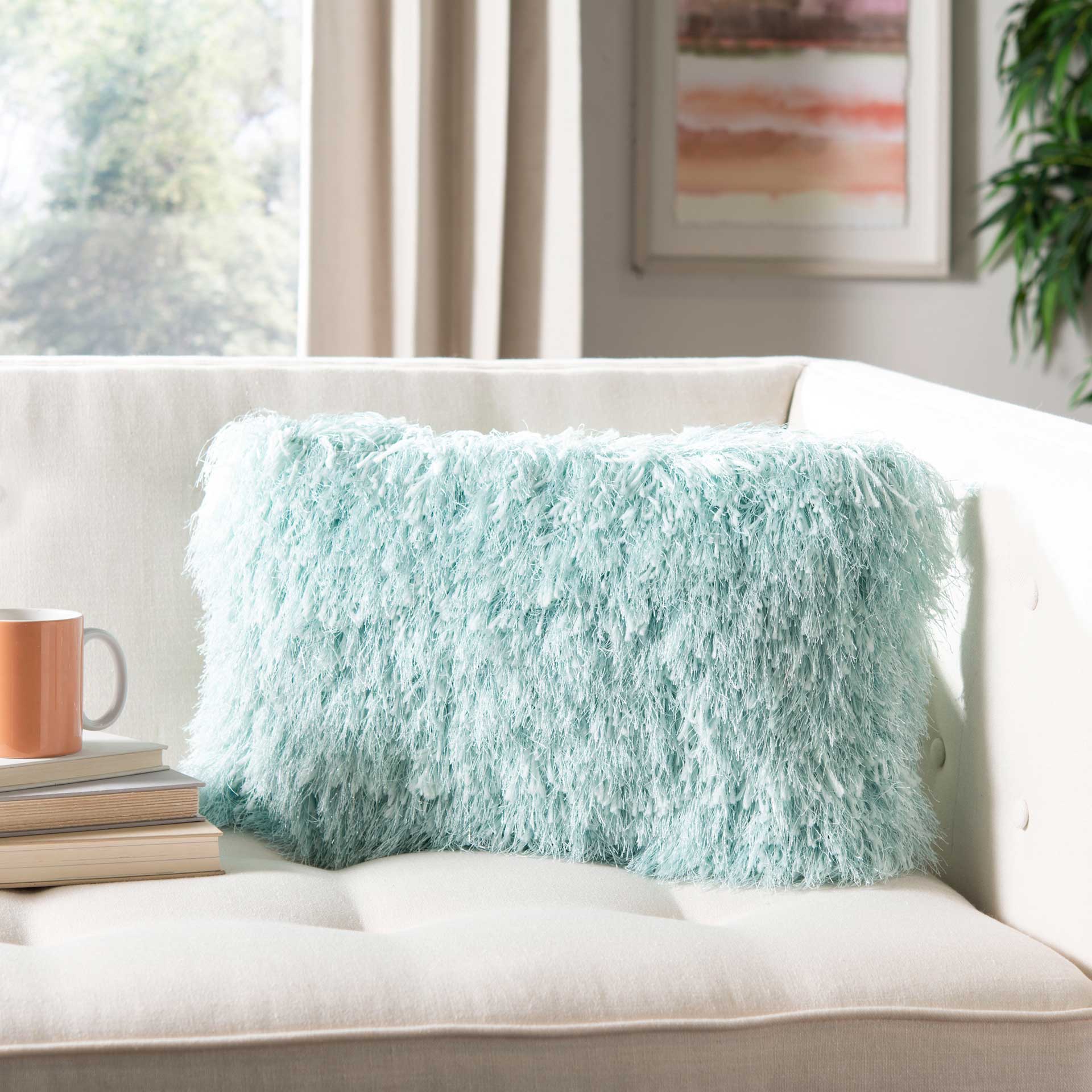 Sheer Modish Metallic Pillow Metallic Light Blue - Image 6