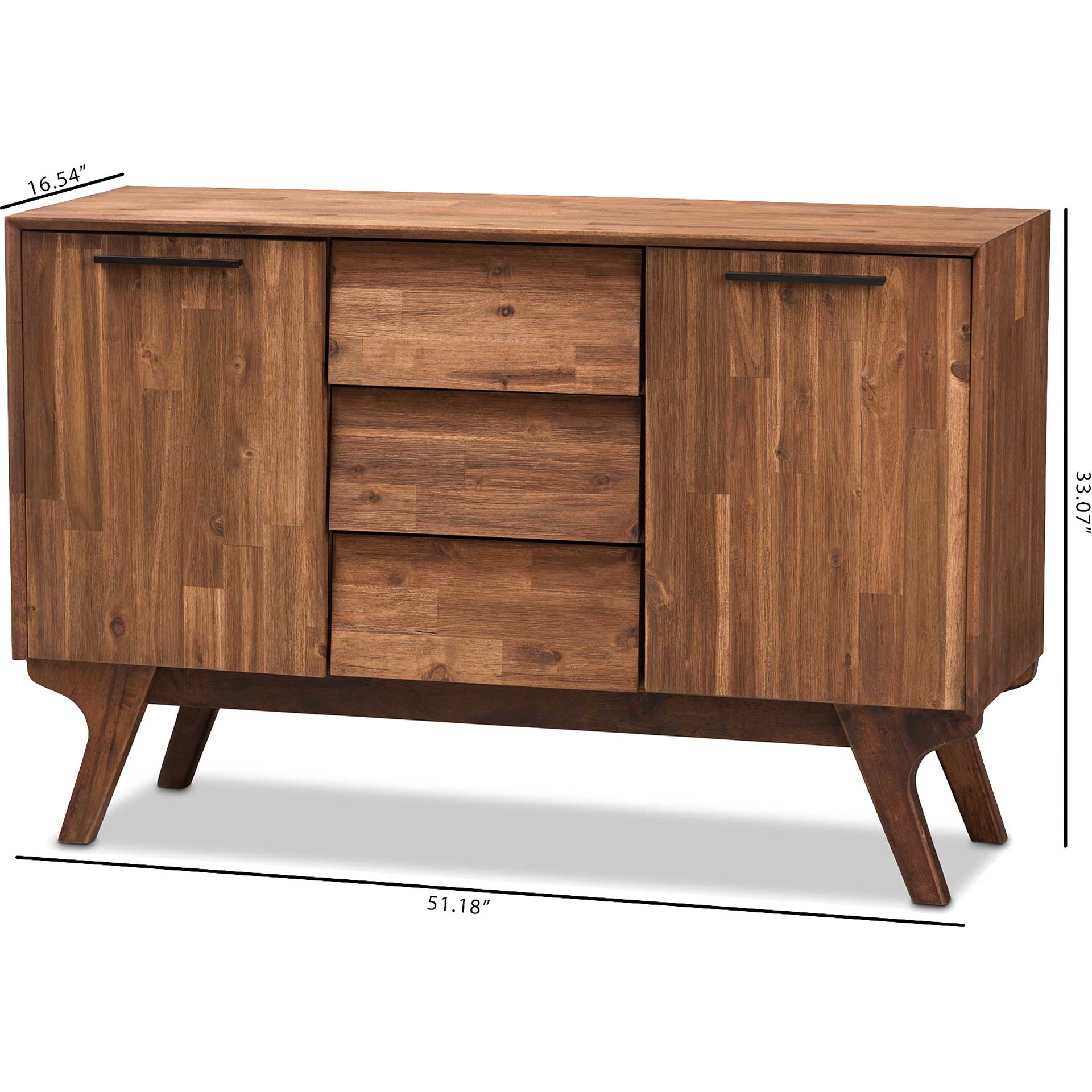 Siara 3-Drawer Sideboard Brown - Image 7